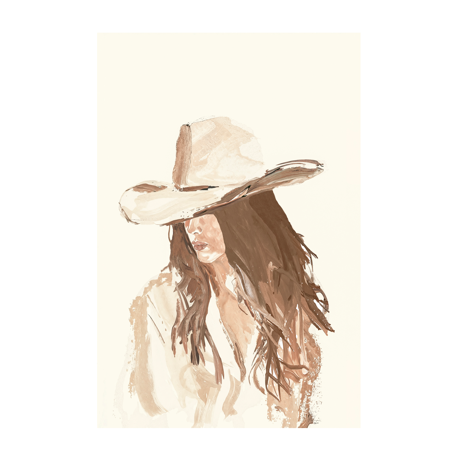 wall-art-print-canvas-poster-framed-Cowgirl Neutral , By Lady Hana-1