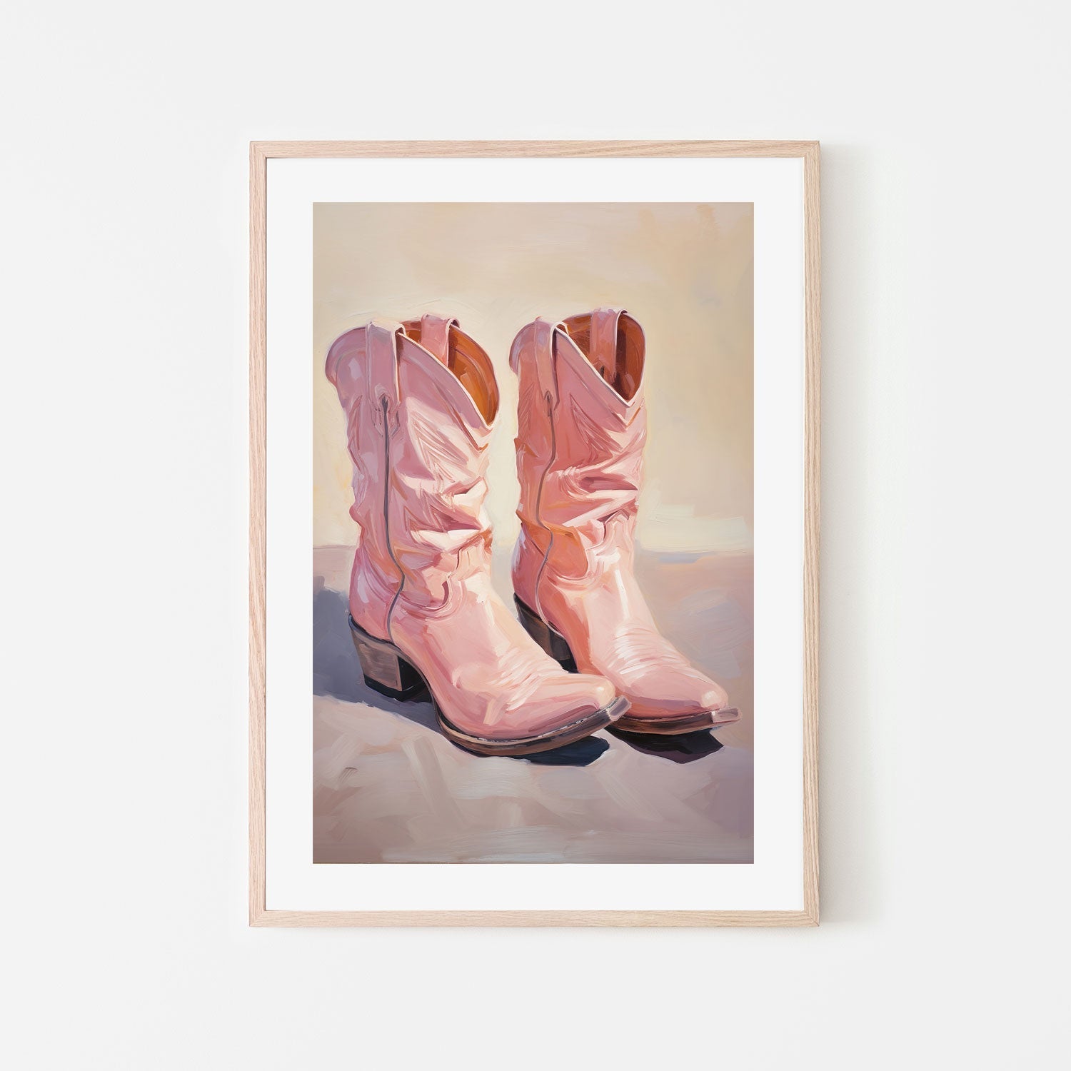 wall-art-print-canvas-poster-framed-Cowgirl's Pastel Pink Boots , By Lady Hana-6