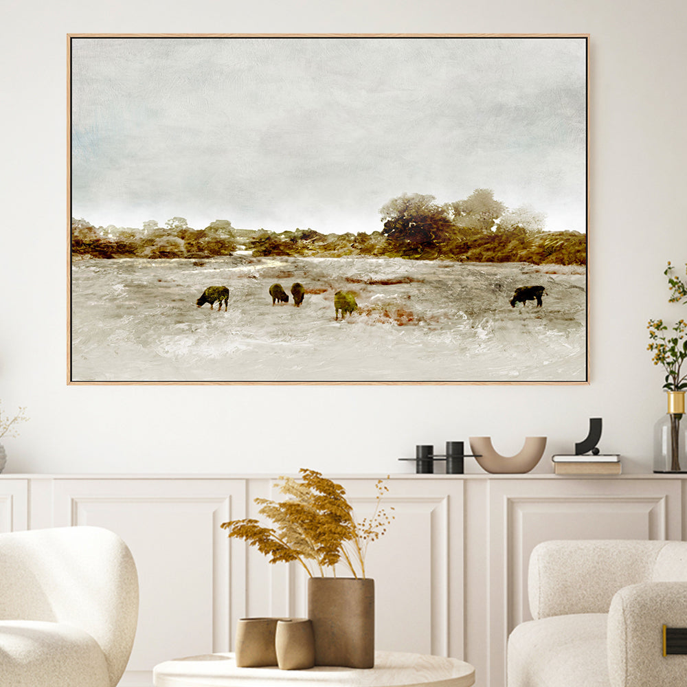 wall-art-print-canvas-poster-framed-Cows By The Sea , By Dan Hobday-GIOIA-WALL-ART