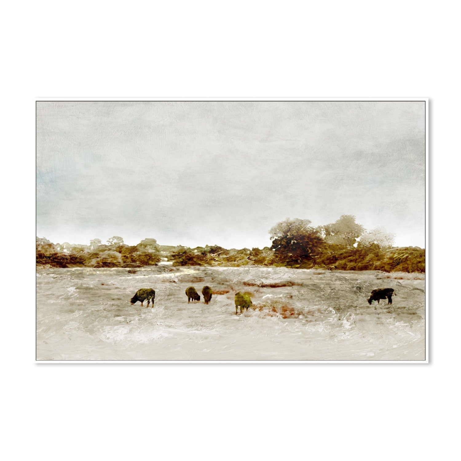 wall-art-print-canvas-poster-framed-Cows By The Sea , By Dan Hobday-GIOIA-WALL-ART