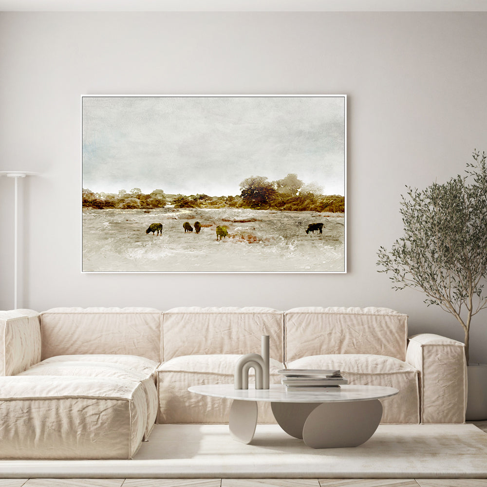 wall-art-print-canvas-poster-framed-Cows By The Sea , By Dan Hobday-GIOIA-WALL-ART