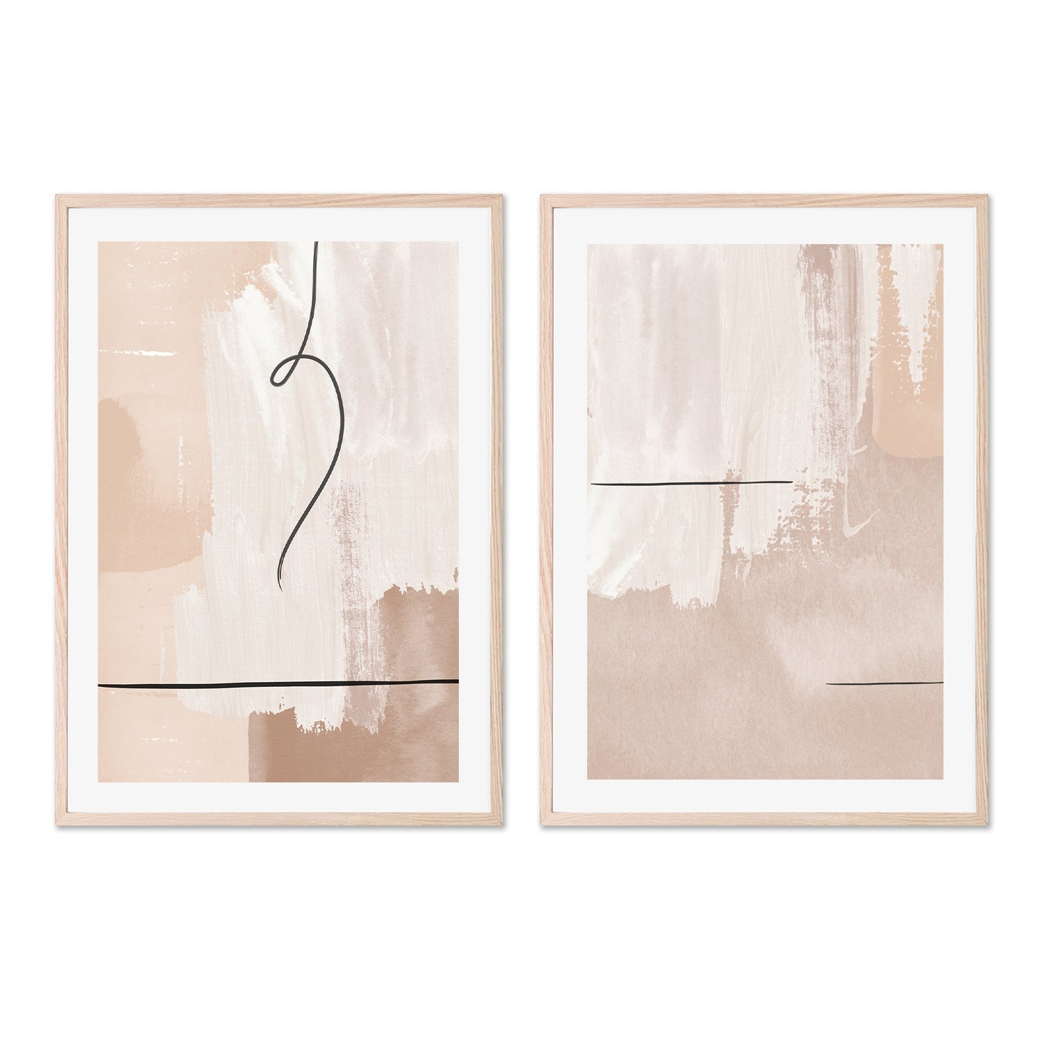 wall-art-print-canvas-poster-framed-Creamy, Style A & B, Set Of 2 , By Sally Ann Moss-GIOIA-WALL-ART