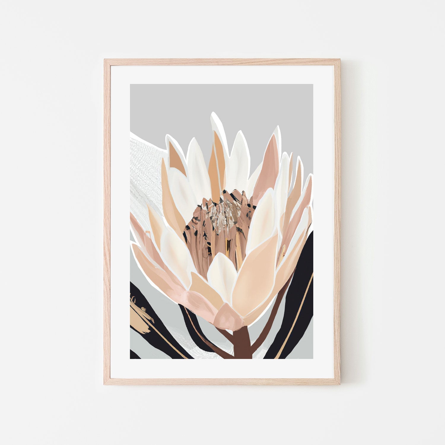 wall-art-print-canvas-poster-framed-Crema Silver Protea , By Stacey Williams-6