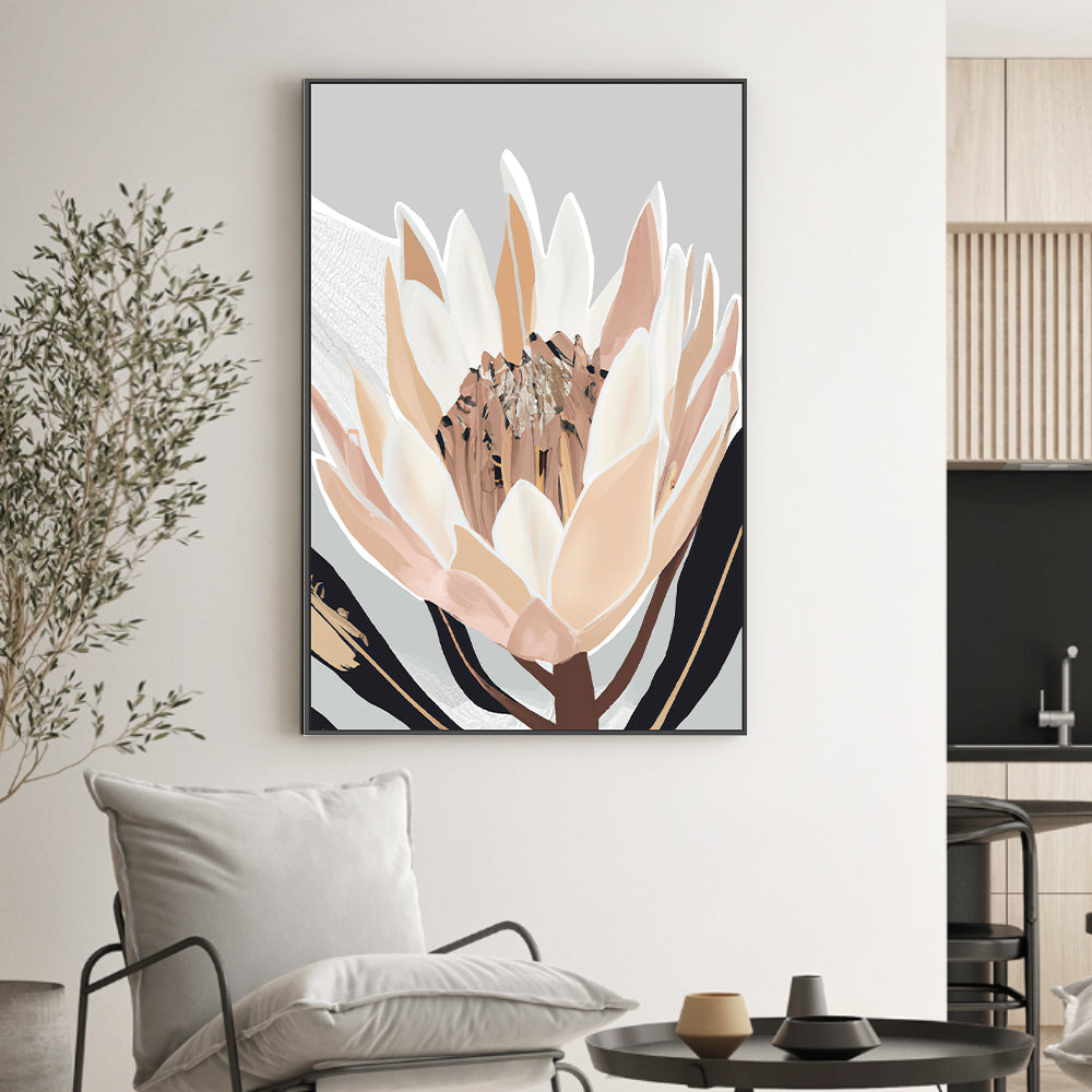 wall-art-print-canvas-poster-framed-Crema Silver Protea , By Stacey Williams-7