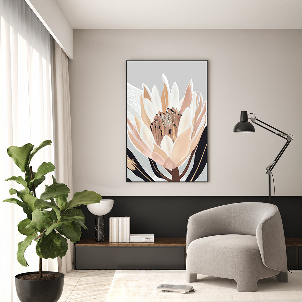 wall-art-print-canvas-poster-framed-Crema Silver Protea , By Stacey Williams-8