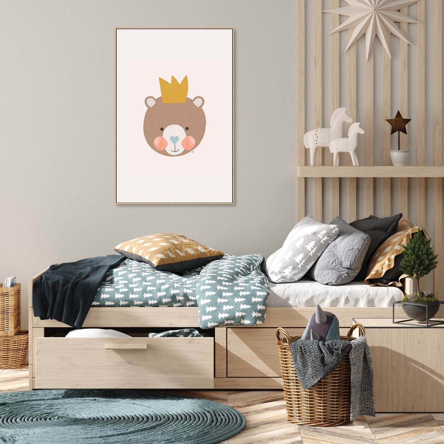 wall-art-print-canvas-poster-framed-Crown Bear , By Menina Lisboa-7