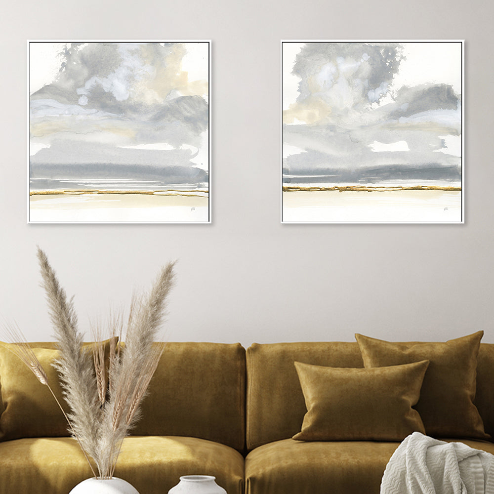 wall-art-print-canvas-poster-framed-Cumulus Gray, Set of 2-by-Chris Paschke-Gioia Wall Art