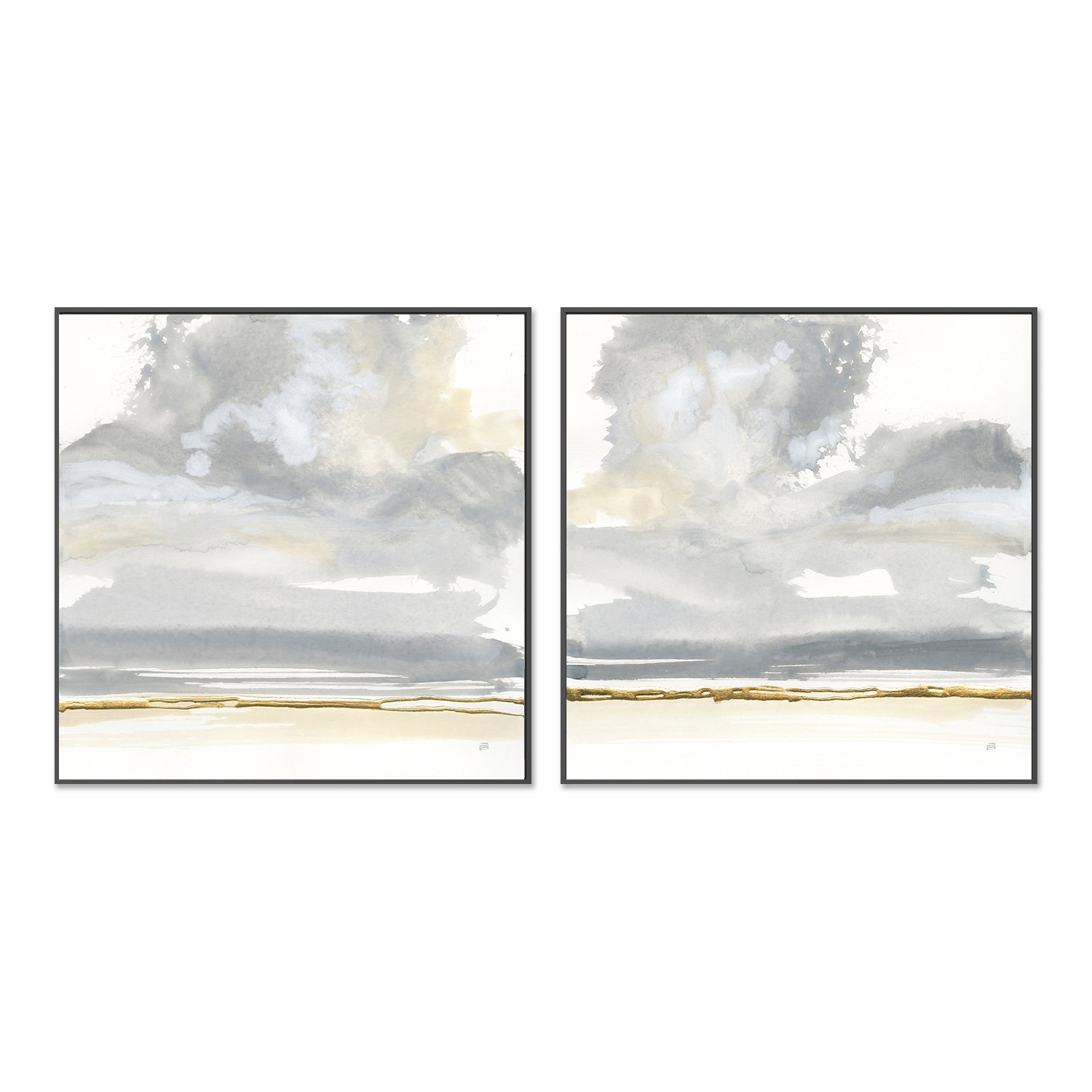 wall-art-print-canvas-poster-framed-Cumulus Gray, Set of 2-by-Chris Paschke-Gioia Wall Art