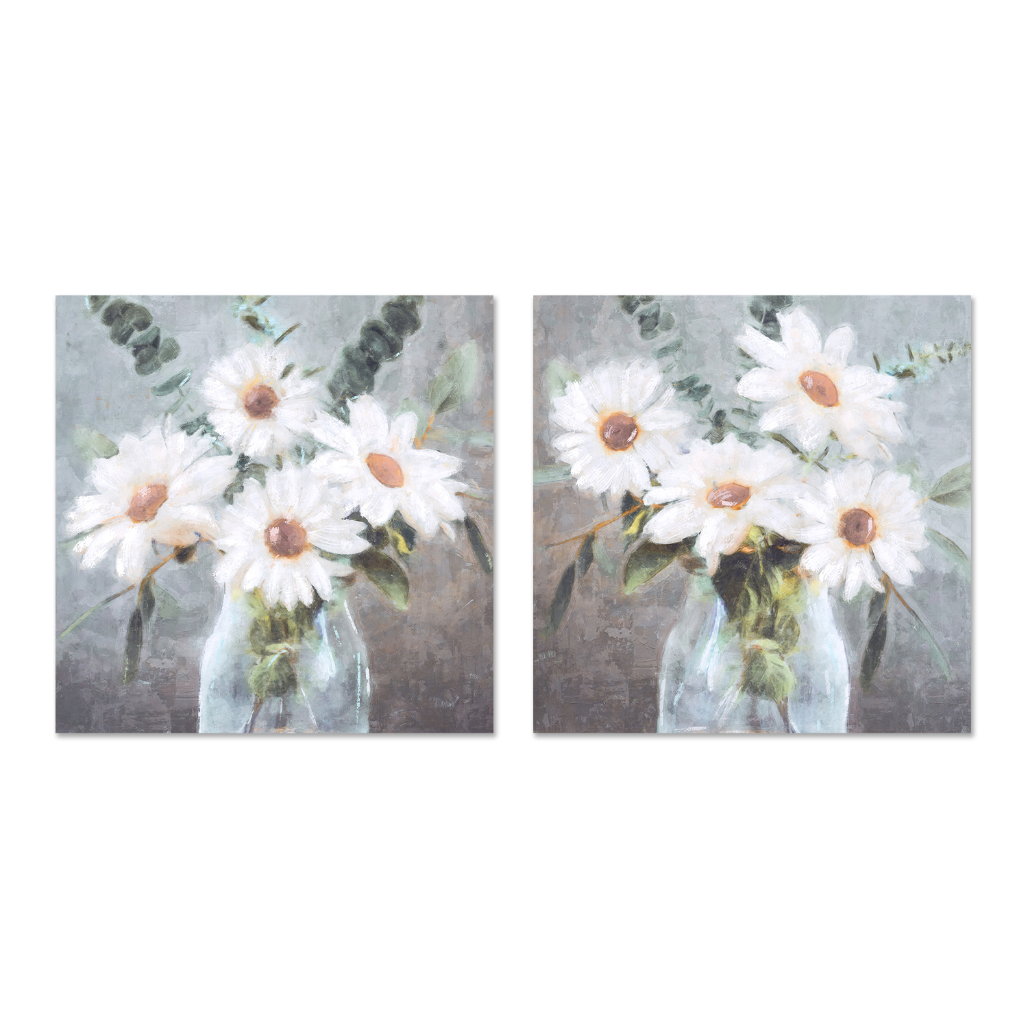 wall-art-print-canvas-poster-framed-Daisy Bouquet, Style A & B, Set of 2 , By Nina Blue-1