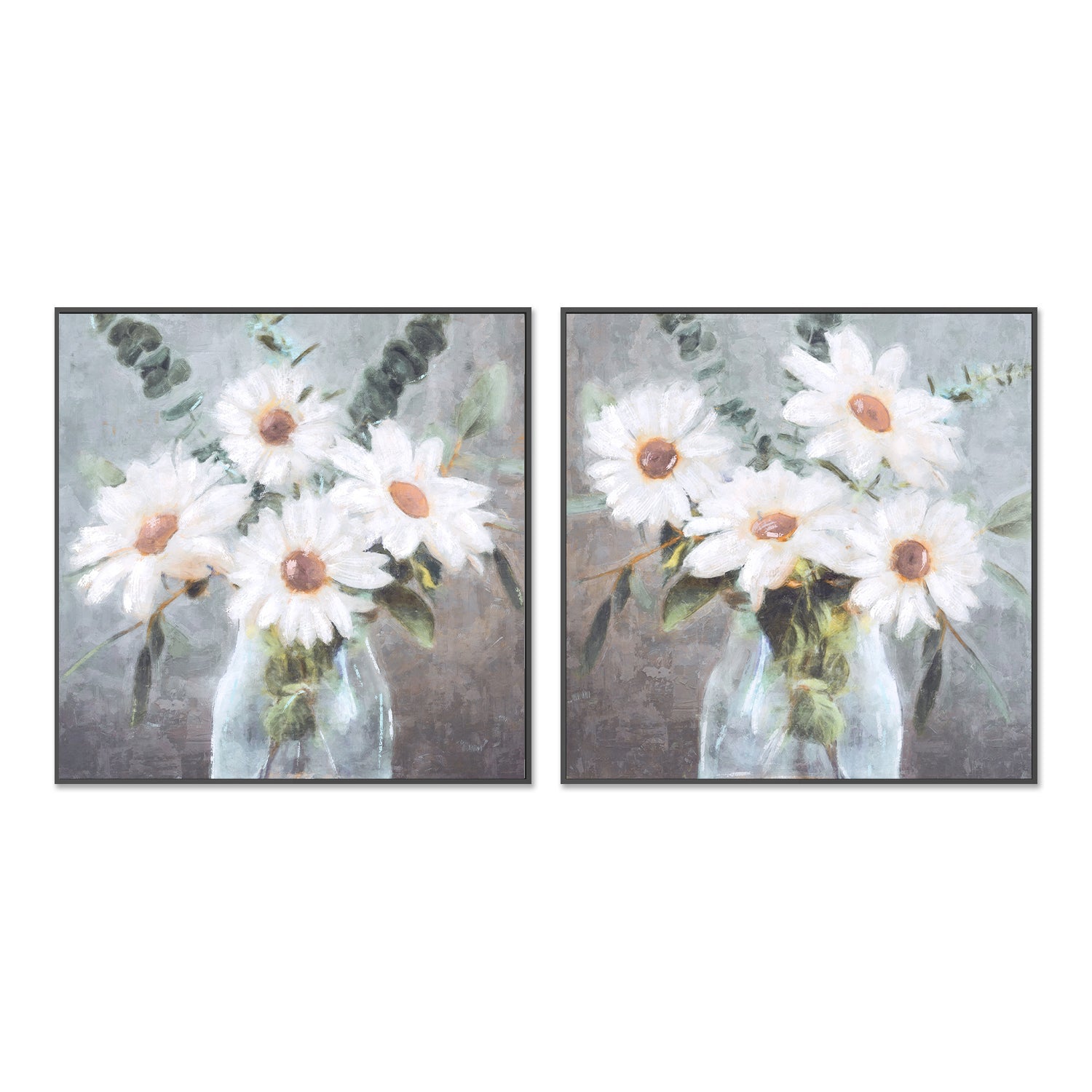 wall-art-print-canvas-poster-framed-Daisy Bouquet, Style A & B, Set of 2 , By Nina Blue-3