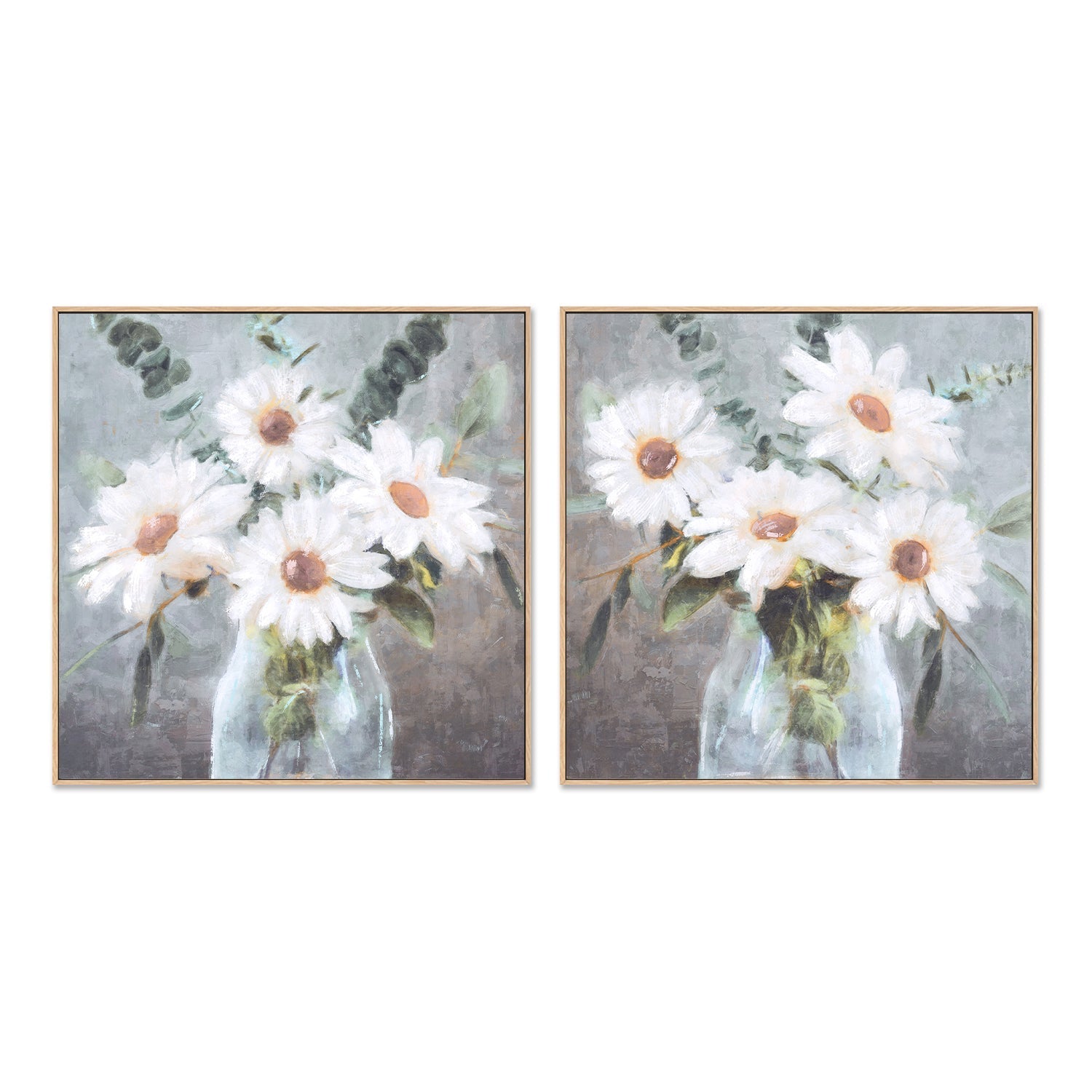 wall-art-print-canvas-poster-framed-Daisy Bouquet, Style A & B, Set of 2 , By Nina Blue-4