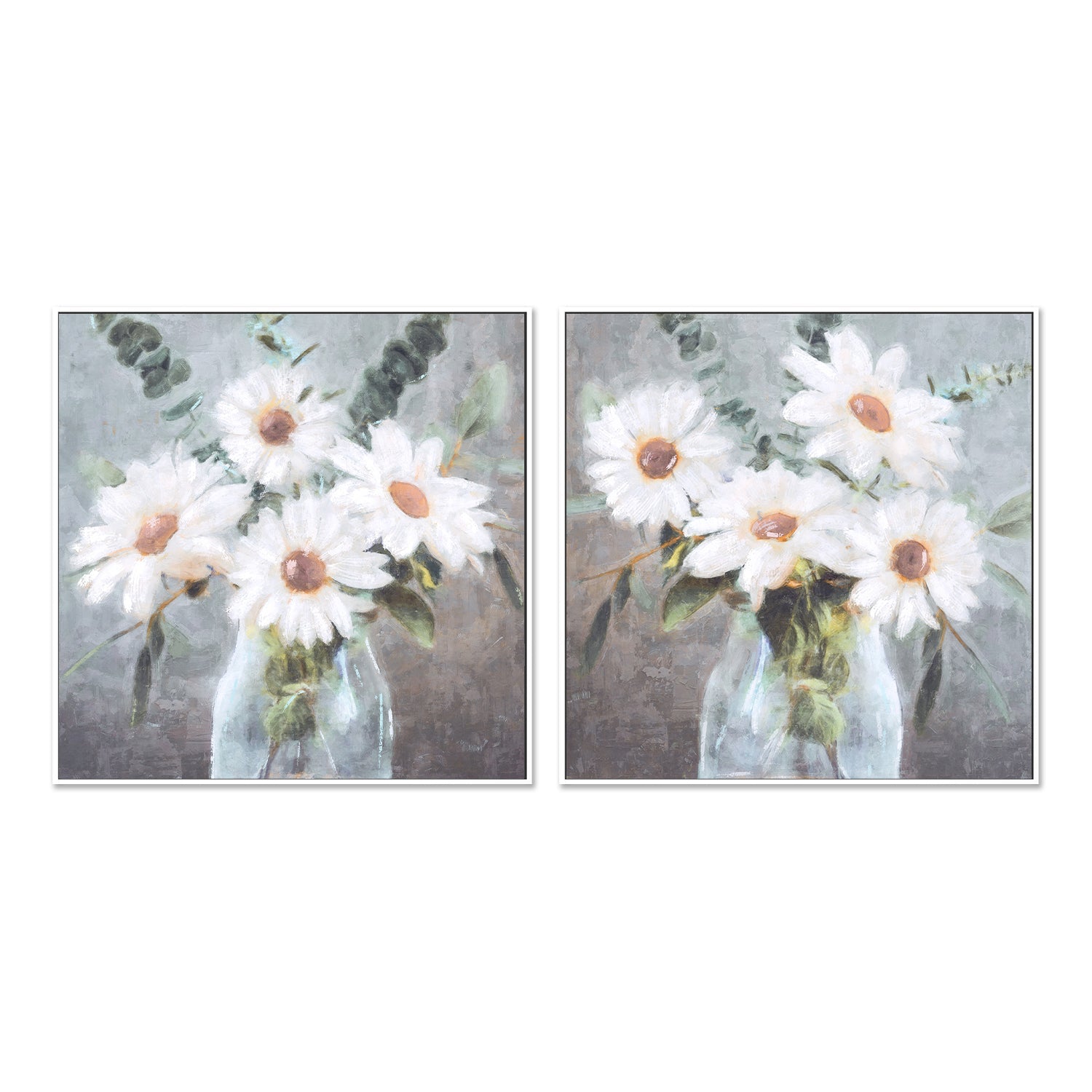 wall-art-print-canvas-poster-framed-Daisy Bouquet, Style A & B, Set of 2 , By Nina Blue-5