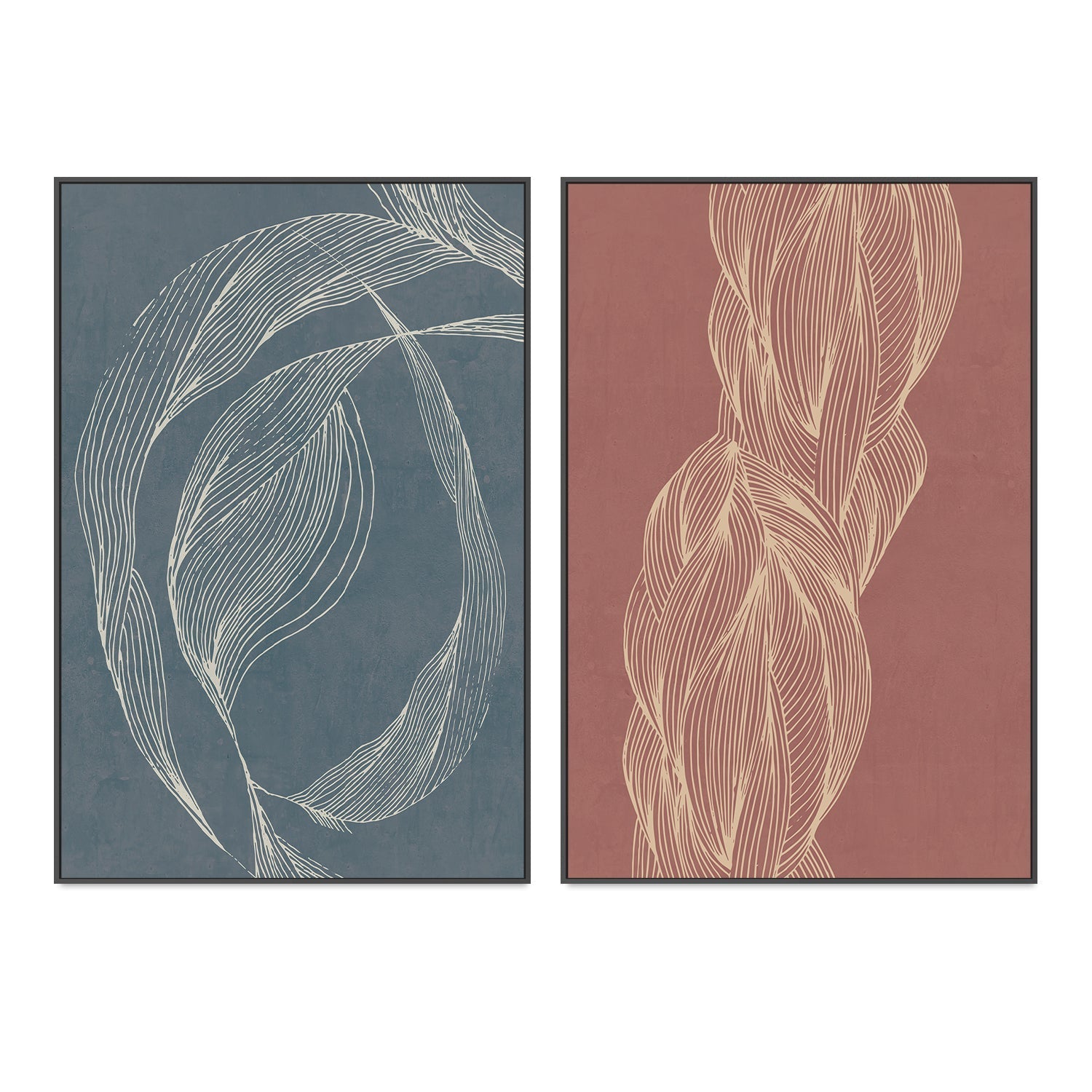 wall-art-print-canvas-poster-framed-Dancing And Interlacing Lines, Set Of 2-GIOIA-WALL-ART