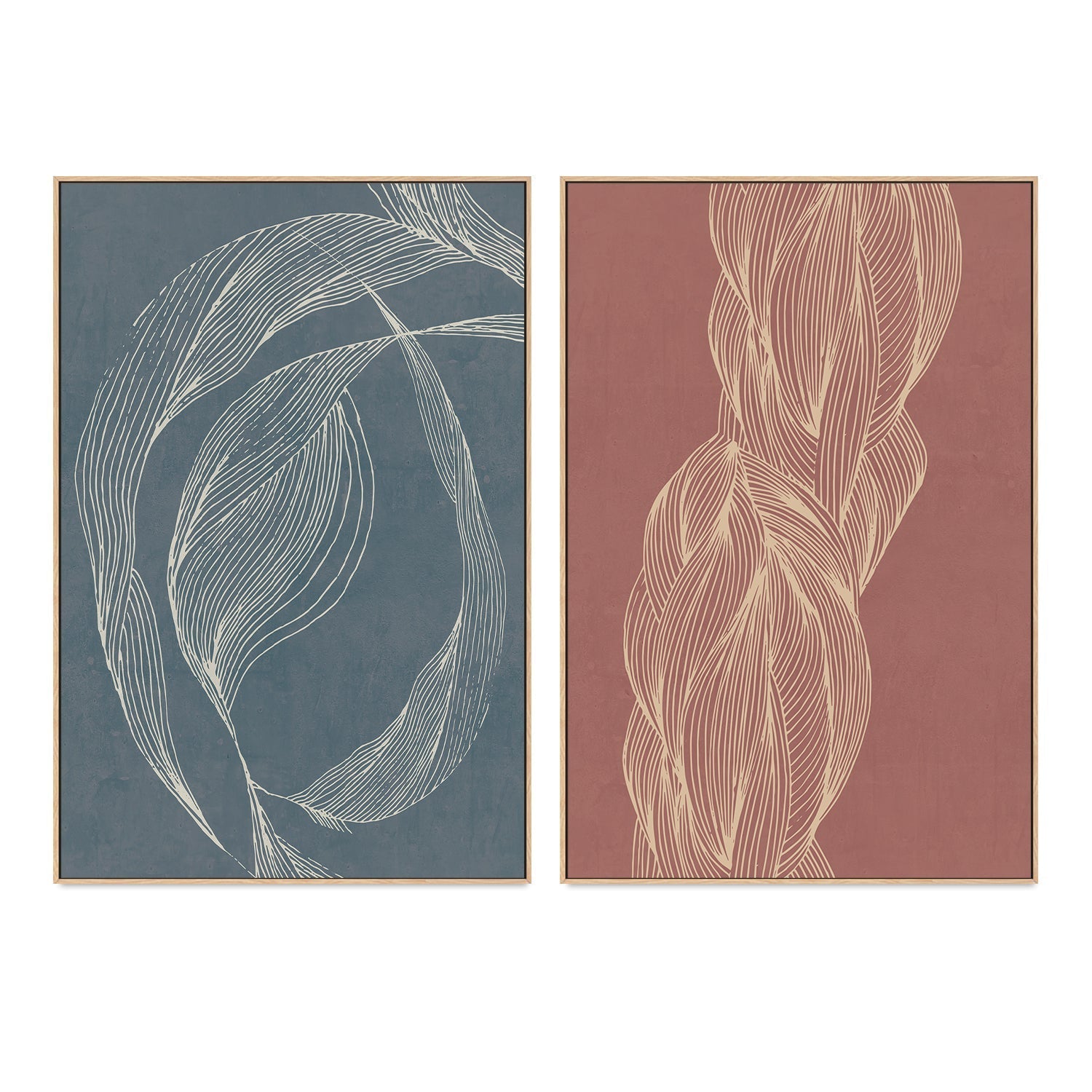 wall-art-print-canvas-poster-framed-Dancing And Interlacing Lines, Set Of 2-GIOIA-WALL-ART