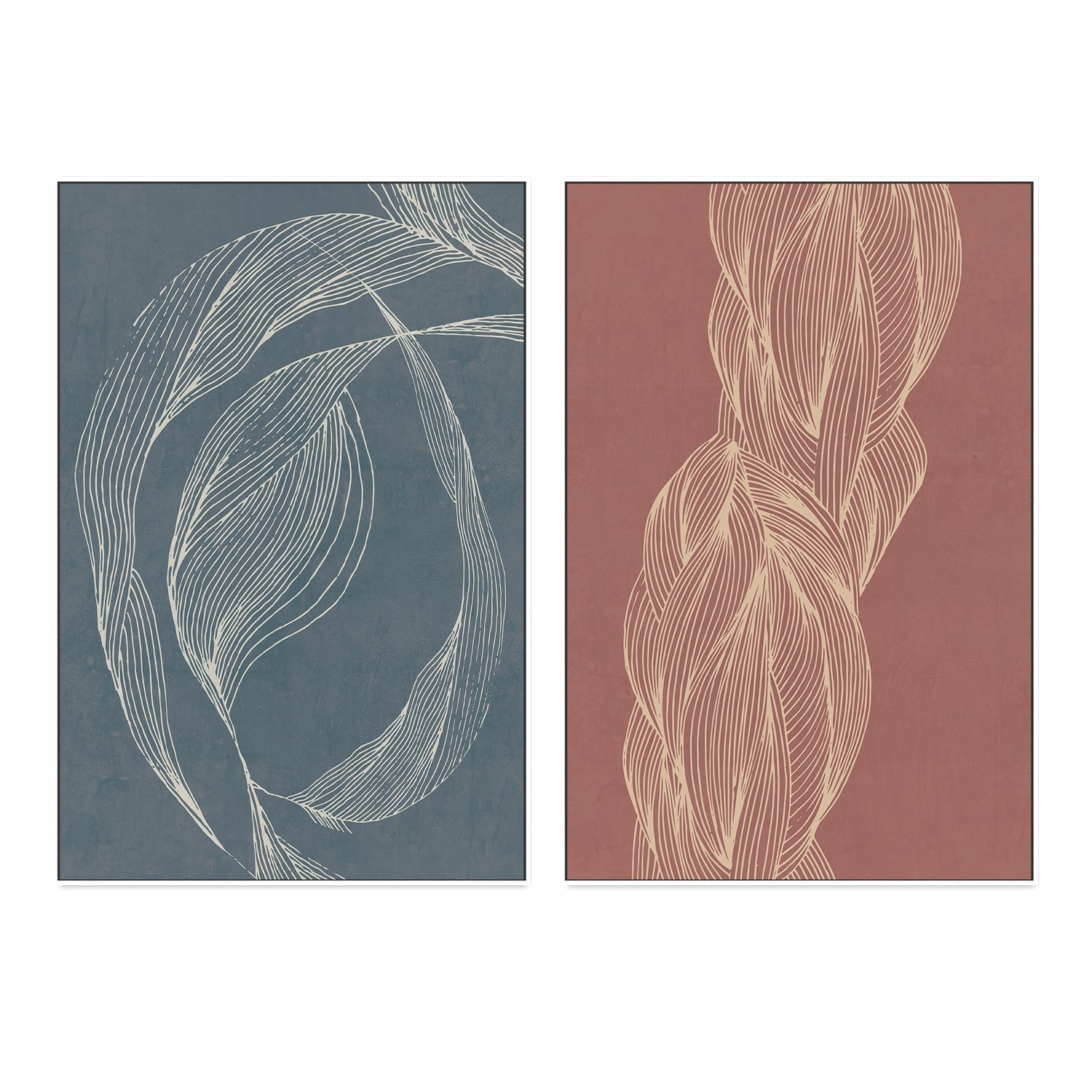 wall-art-print-canvas-poster-framed-Dancing And Interlacing Lines, Set Of 2-GIOIA-WALL-ART