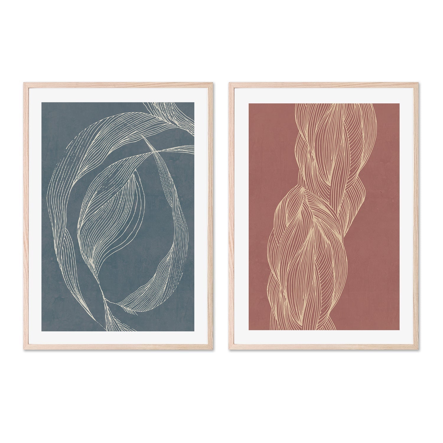 wall-art-print-canvas-poster-framed-Dancing And Interlacing Lines, Set Of 2-GIOIA-WALL-ART