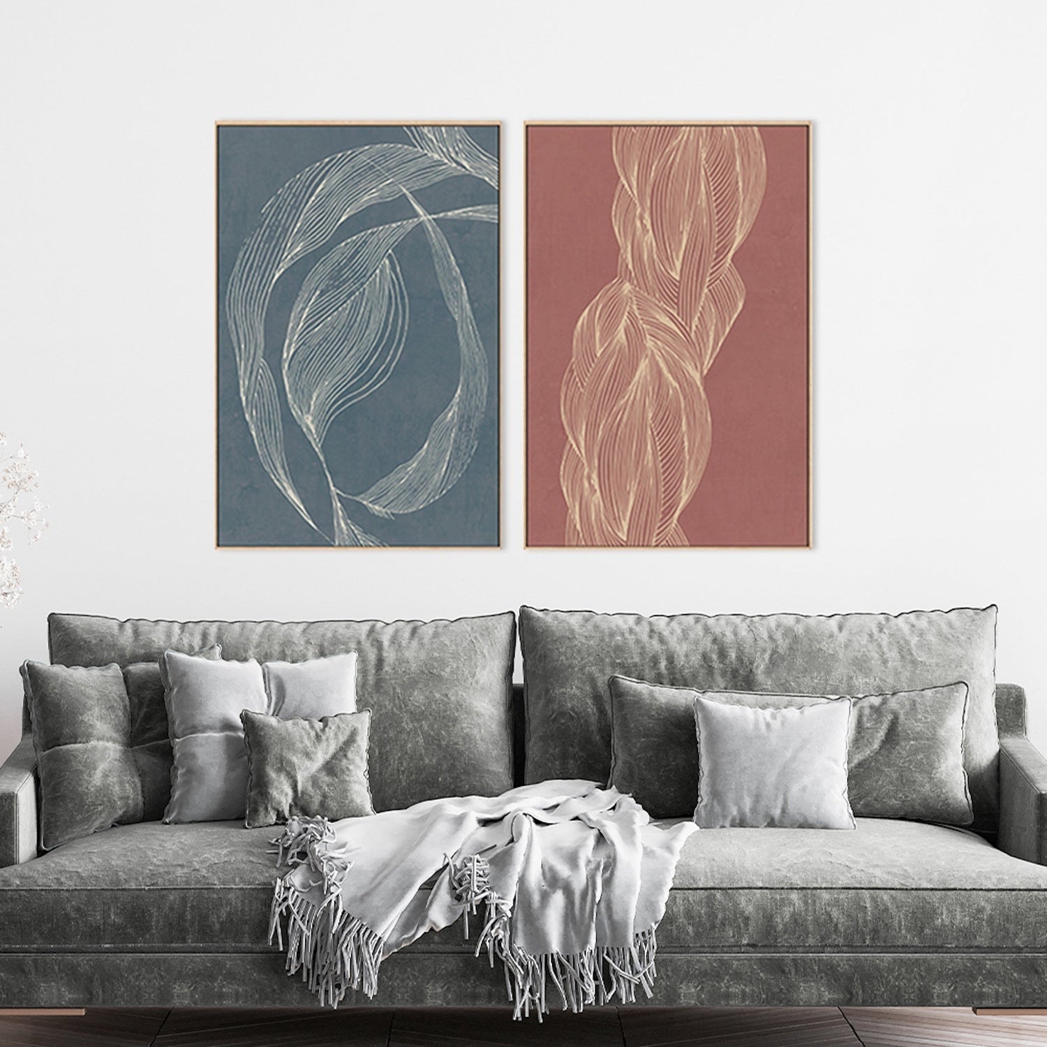 Dancing And Interlacing Lines, Set Of 2 , By Lucrecia Caporale