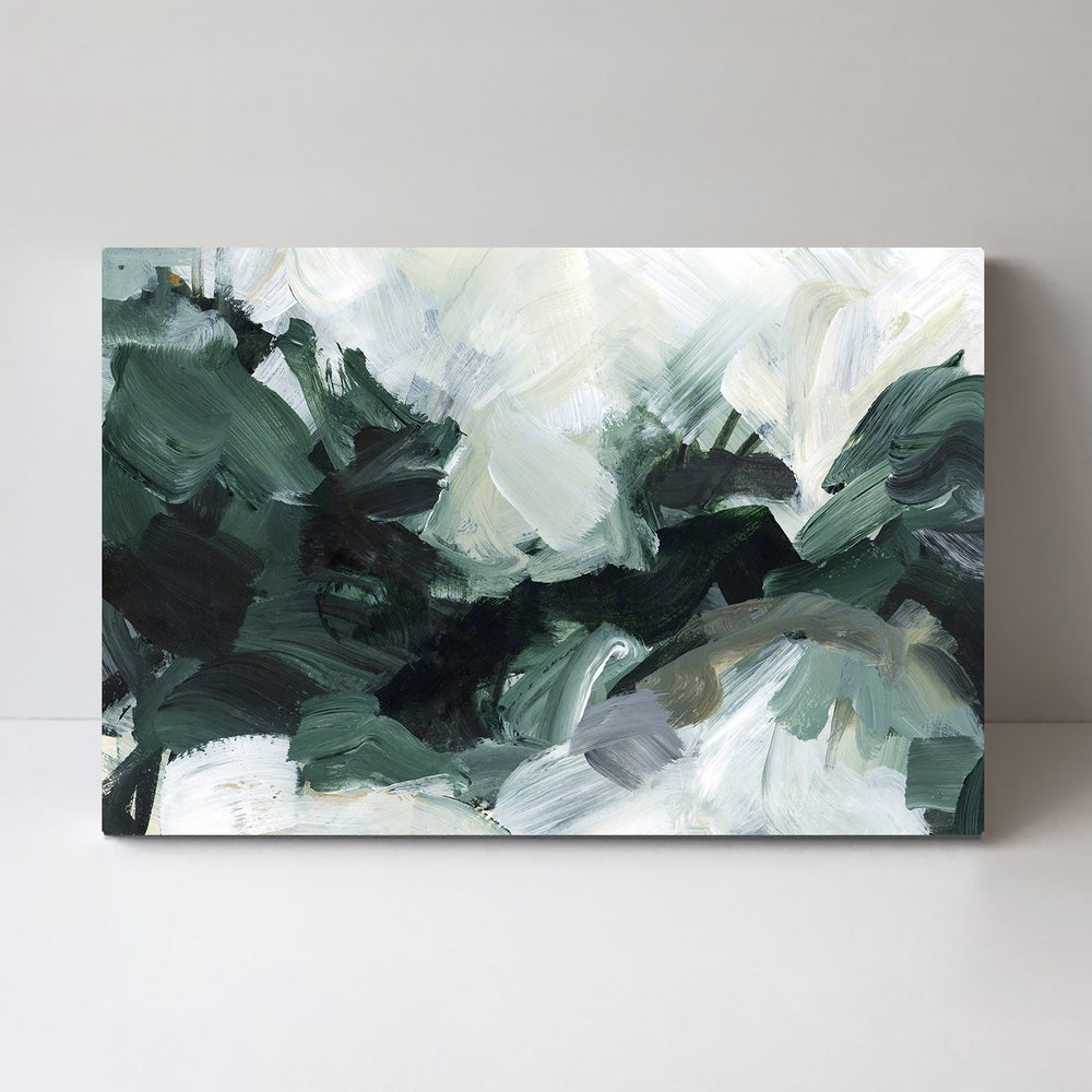 wall-art-print-canvas-poster-framed-Dark Green Abstract Landscape-by-Emily Wood-Gioia Wall Art