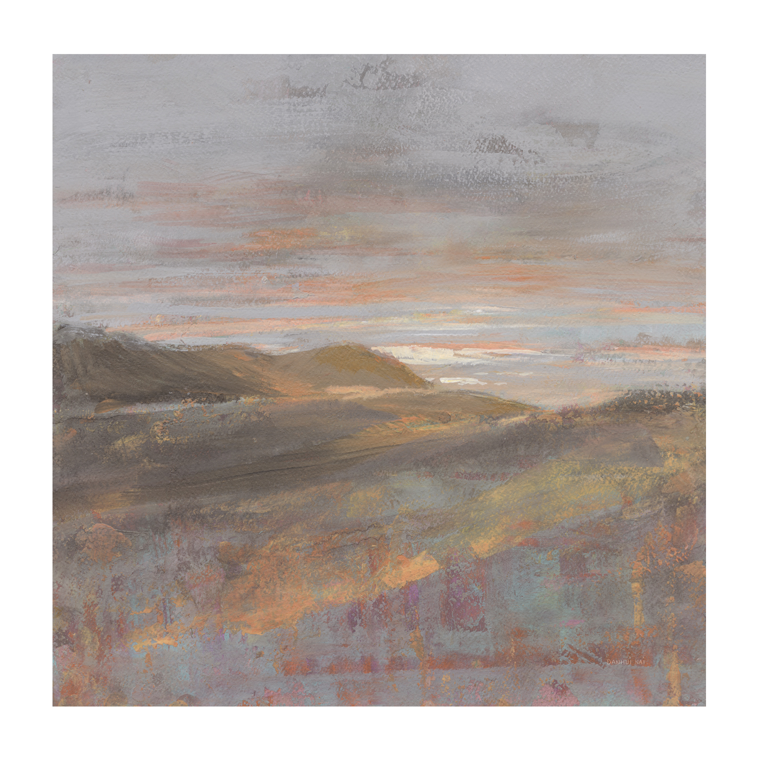 wall-art-print-canvas-poster-framed-Dawn On The Hills, Light Tones , By Danhui Nai-1