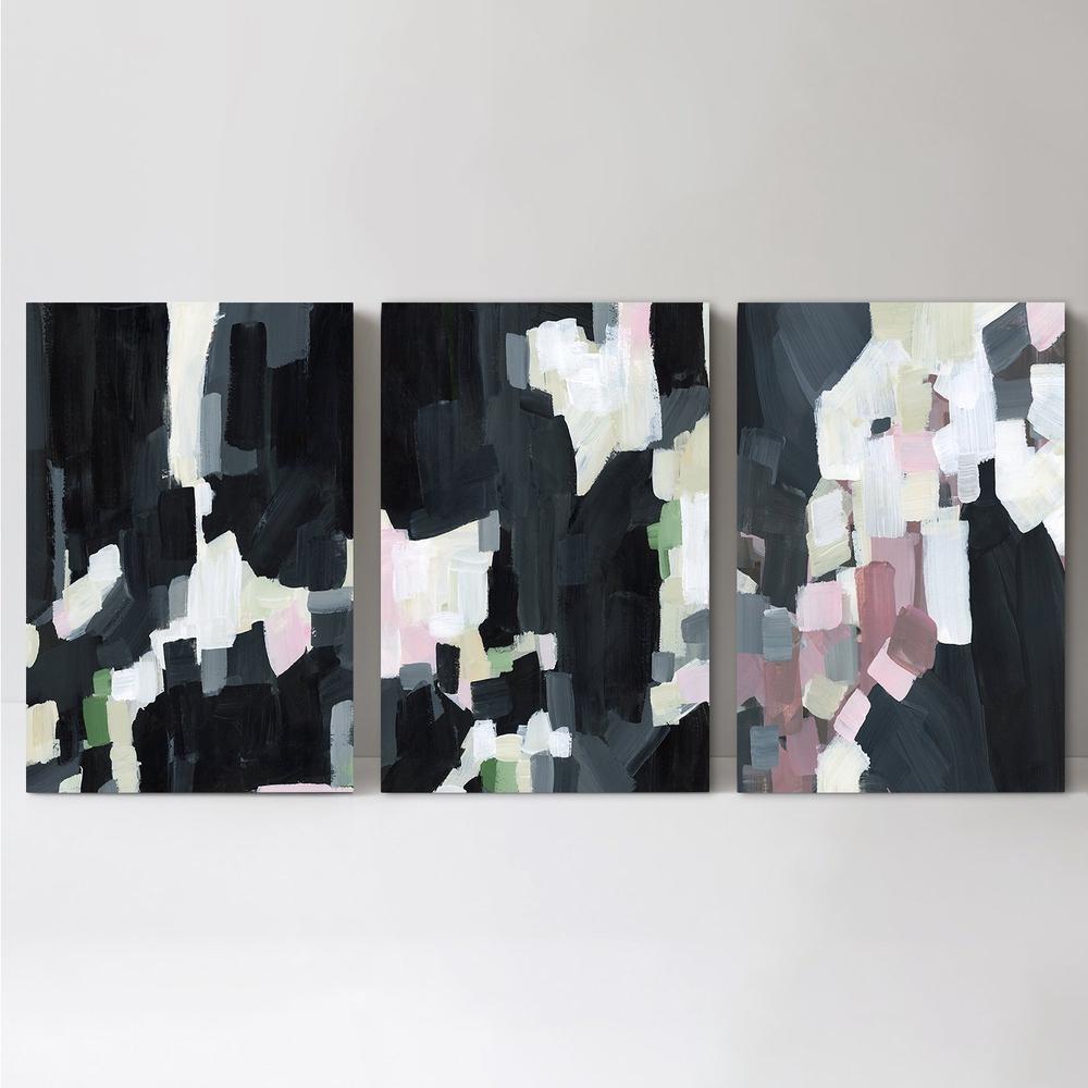 wall-art-print-canvas-poster-framed-Deep Abstract, Set Of 3-by-Emily Wood-Gioia Wall Art