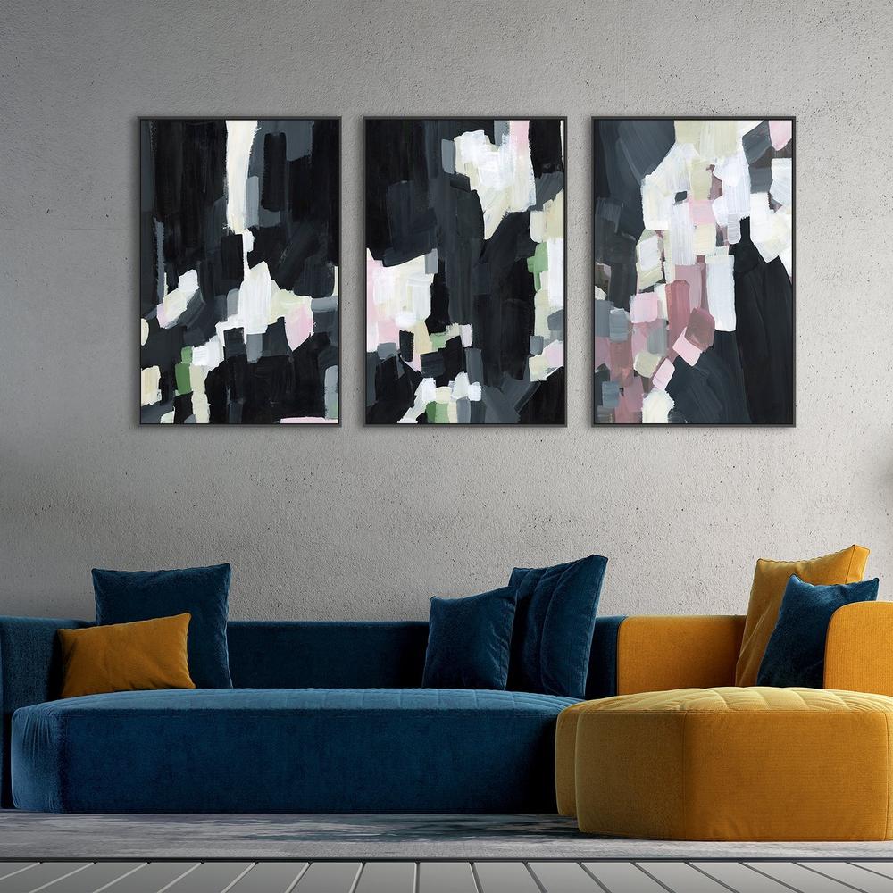 wall-art-print-canvas-poster-framed-Deep Abstract, Set Of 3-by-Emily Wood-Gioia Wall Art