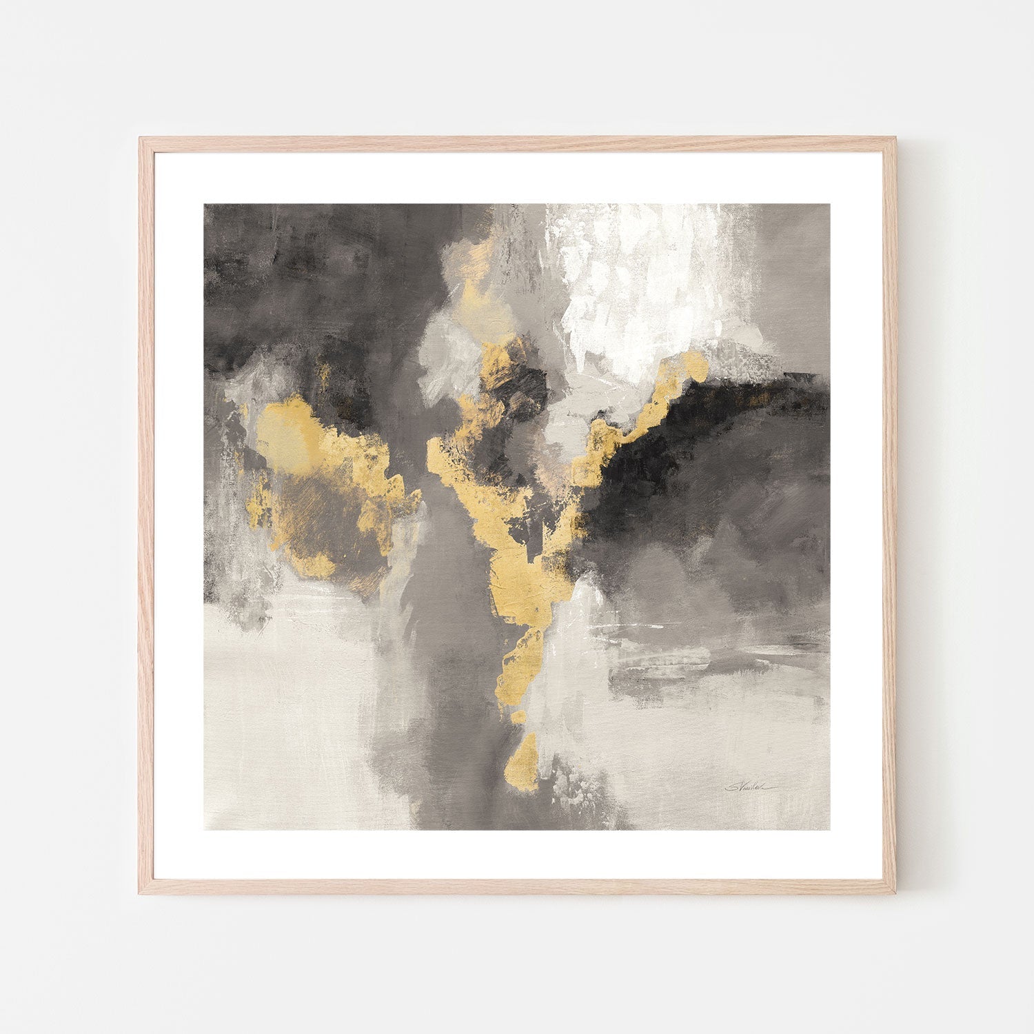 wall-art-print-canvas-poster-framed-Deep Gold Abstract, Style A , By Silvia Vassileva-GIOIA-WALL-ART