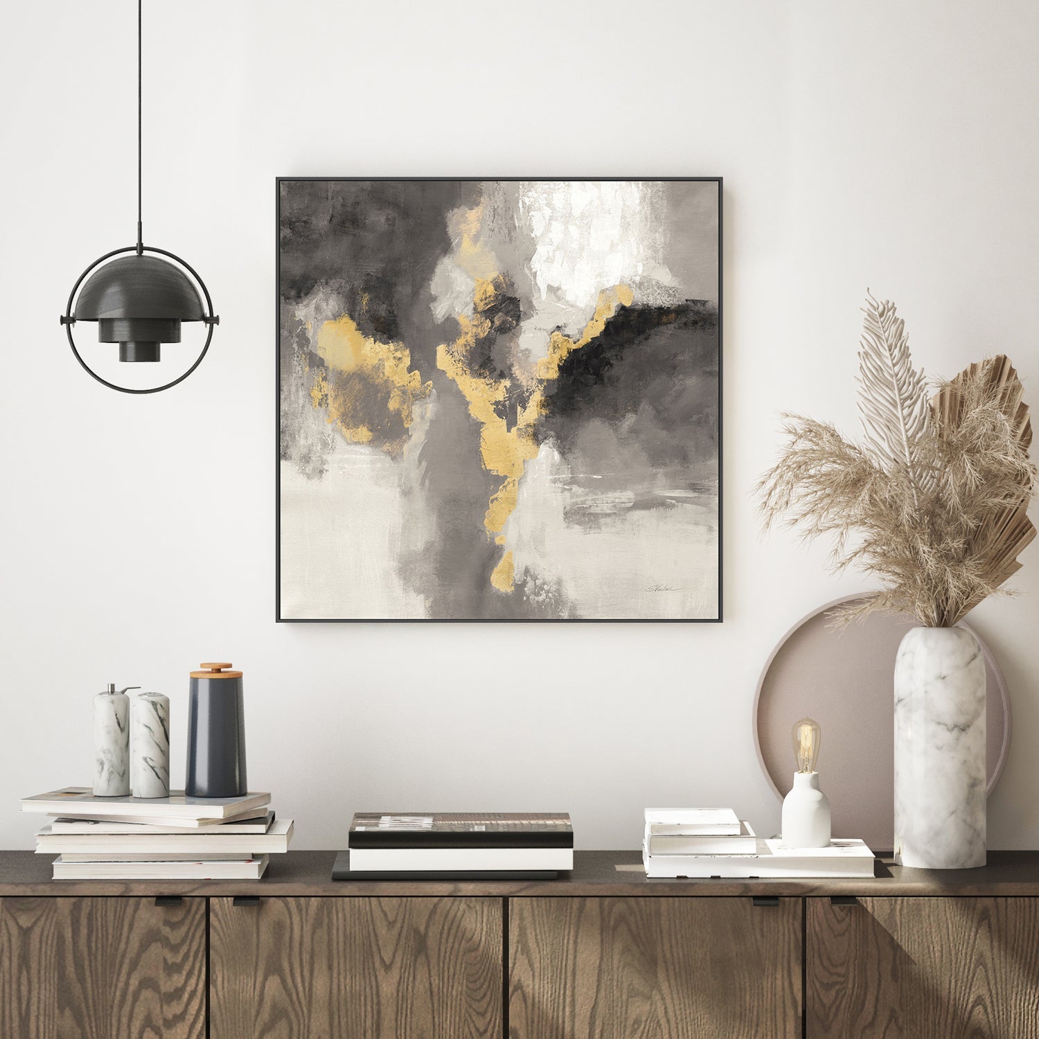 wall-art-print-canvas-poster-framed-Deep Gold Abstract, Style A , By Silvia Vassileva-GIOIA-WALL-ART