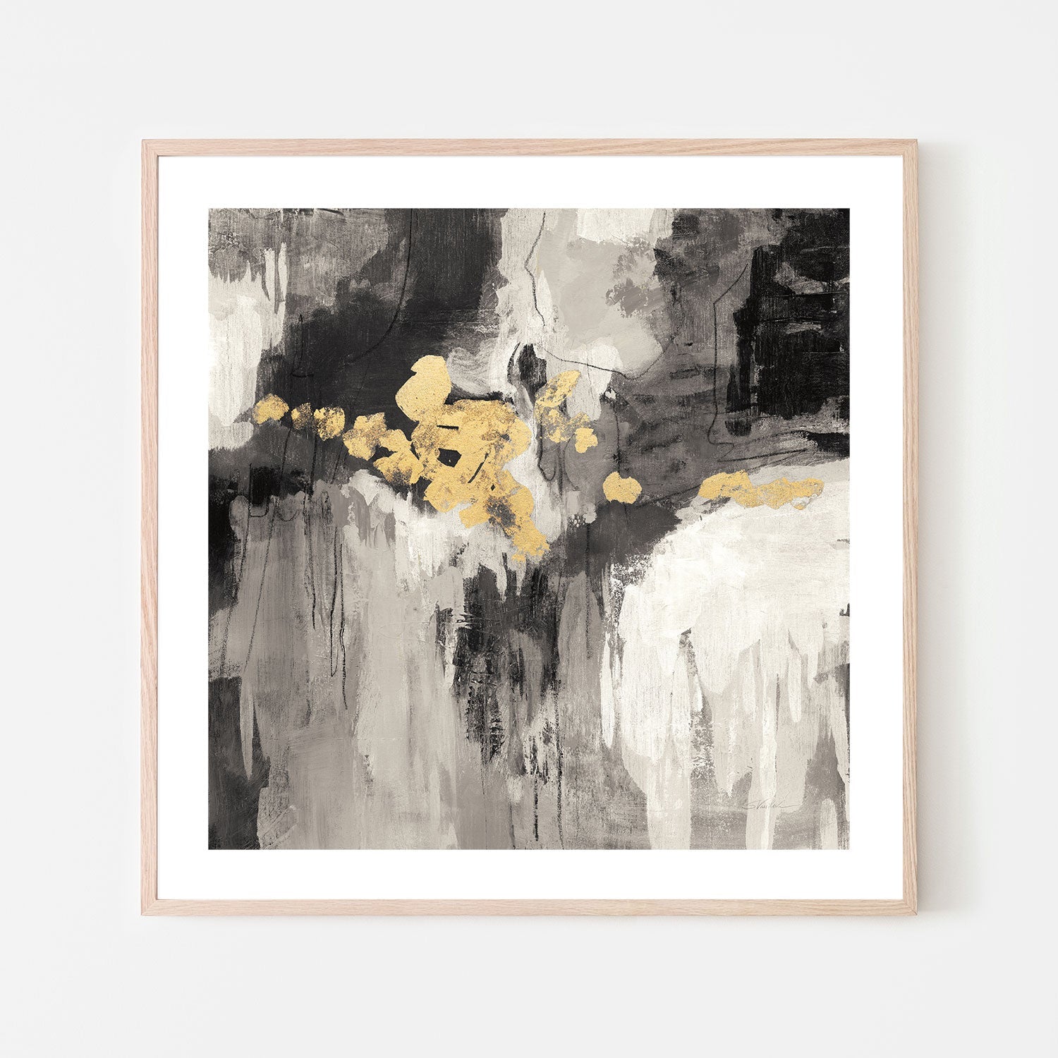 wall-art-print-canvas-poster-framed-Deep Gold Abstract, Style B , By Silvia Vassileva-GIOIA-WALL-ART