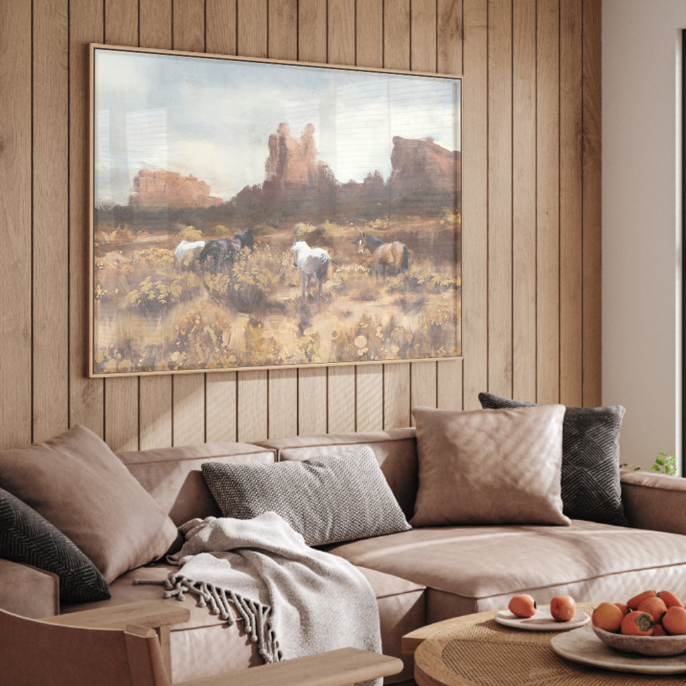 wall-art-print-canvas-poster-framed-Desert Horses , By Nina Blue-2