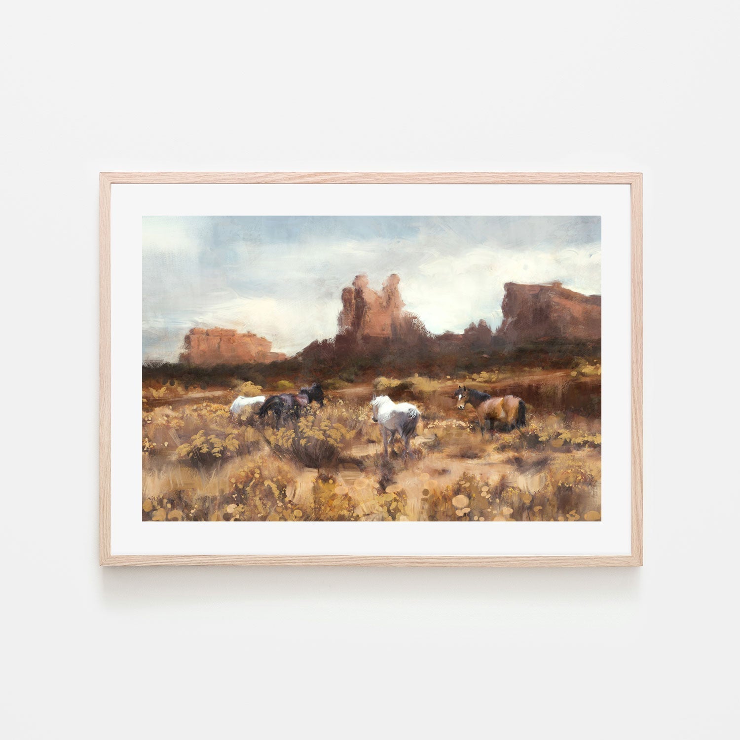 wall-art-print-canvas-poster-framed-Desert Horses , By Nina Blue-6