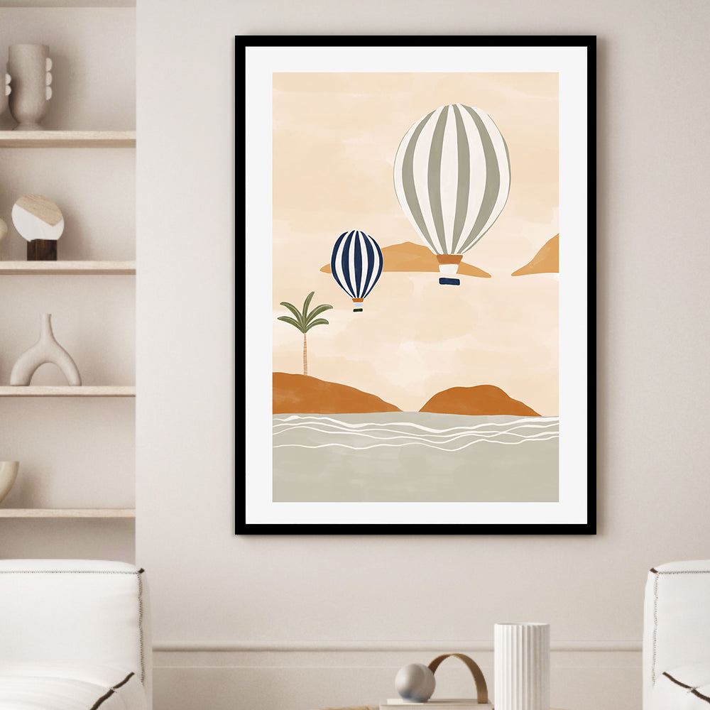 wall-art-print-canvas-poster-framed-Dessert Airballoons , By Ivy Green Illustrations-GIOIA-WALL-ART