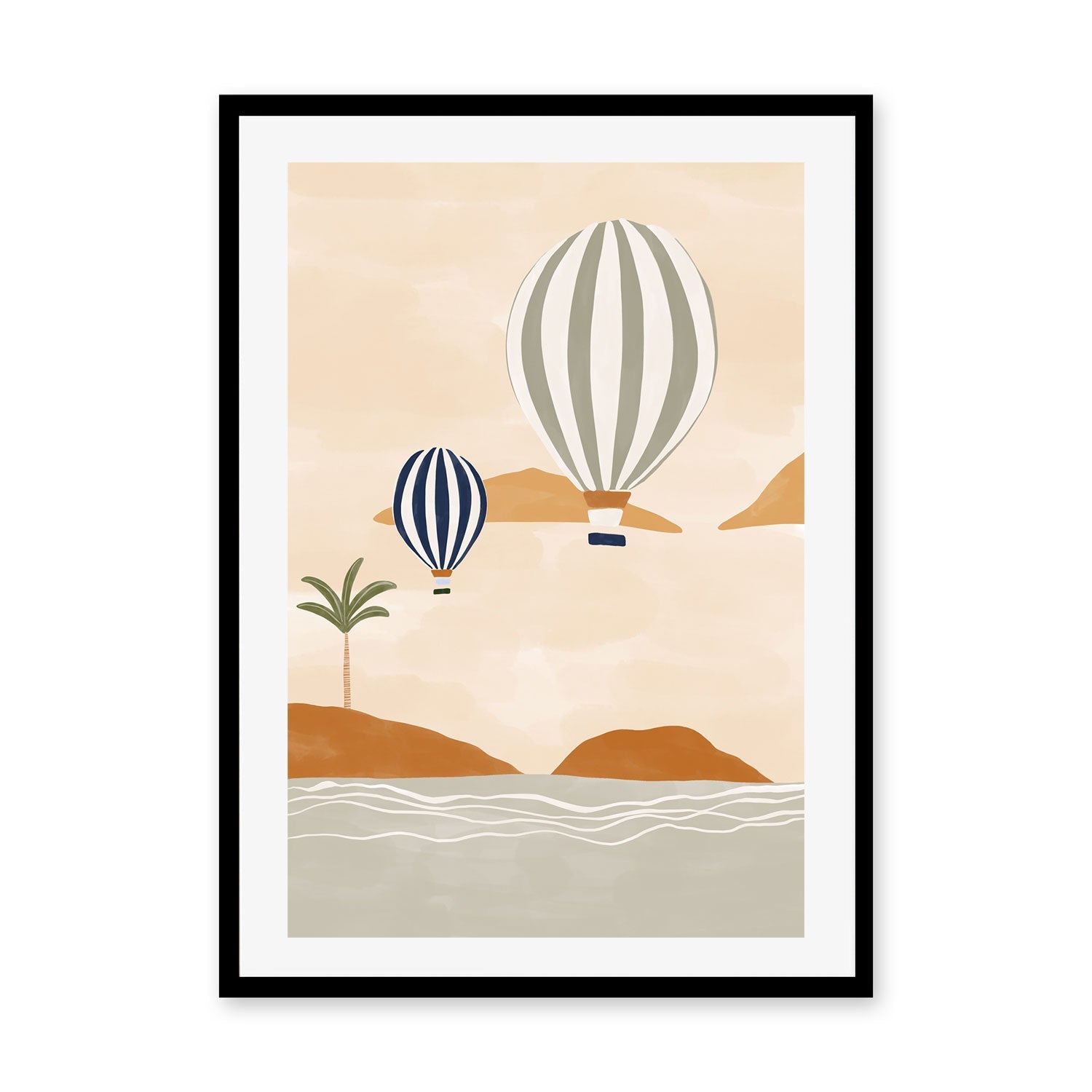 wall-art-print-canvas-poster-framed-Dessert Airballoons , By Ivy Green Illustrations-GIOIA-WALL-ART