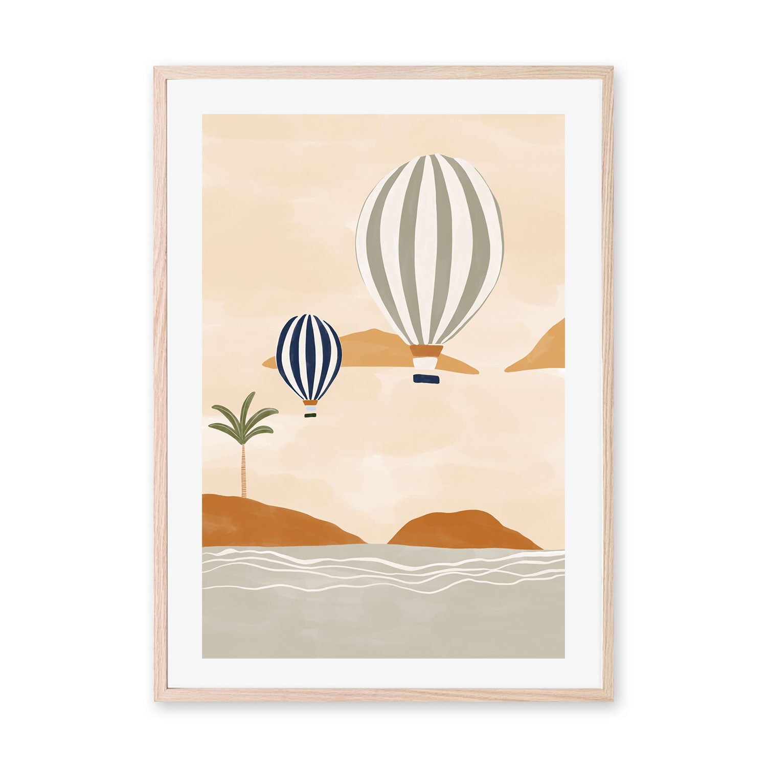 wall-art-print-canvas-poster-framed-Dessert Airballoons , By Ivy Green Illustrations-GIOIA-WALL-ART