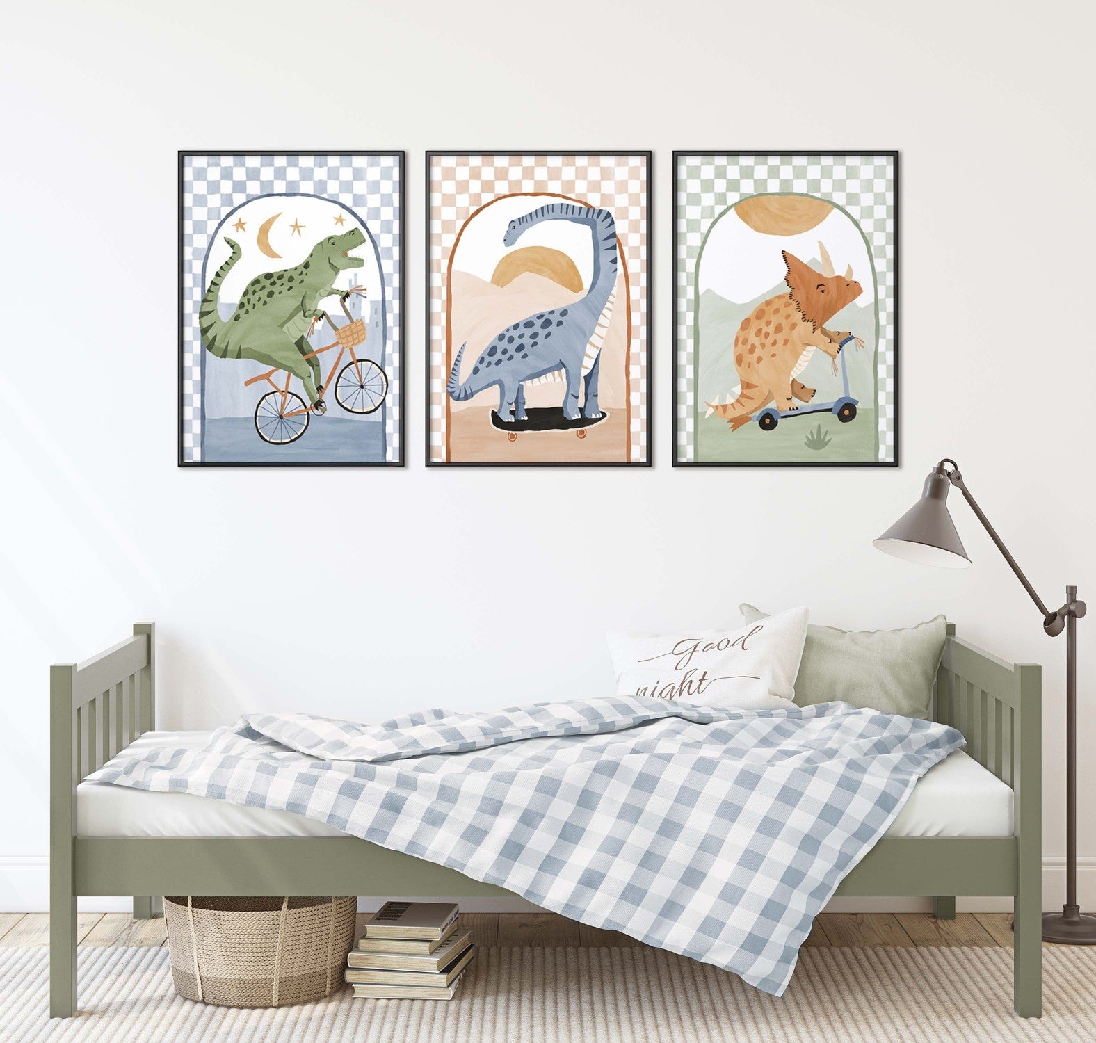 wall-art-print-canvas-poster-framed-Dino Riders, Set of 3 , By Pip and Phee-8