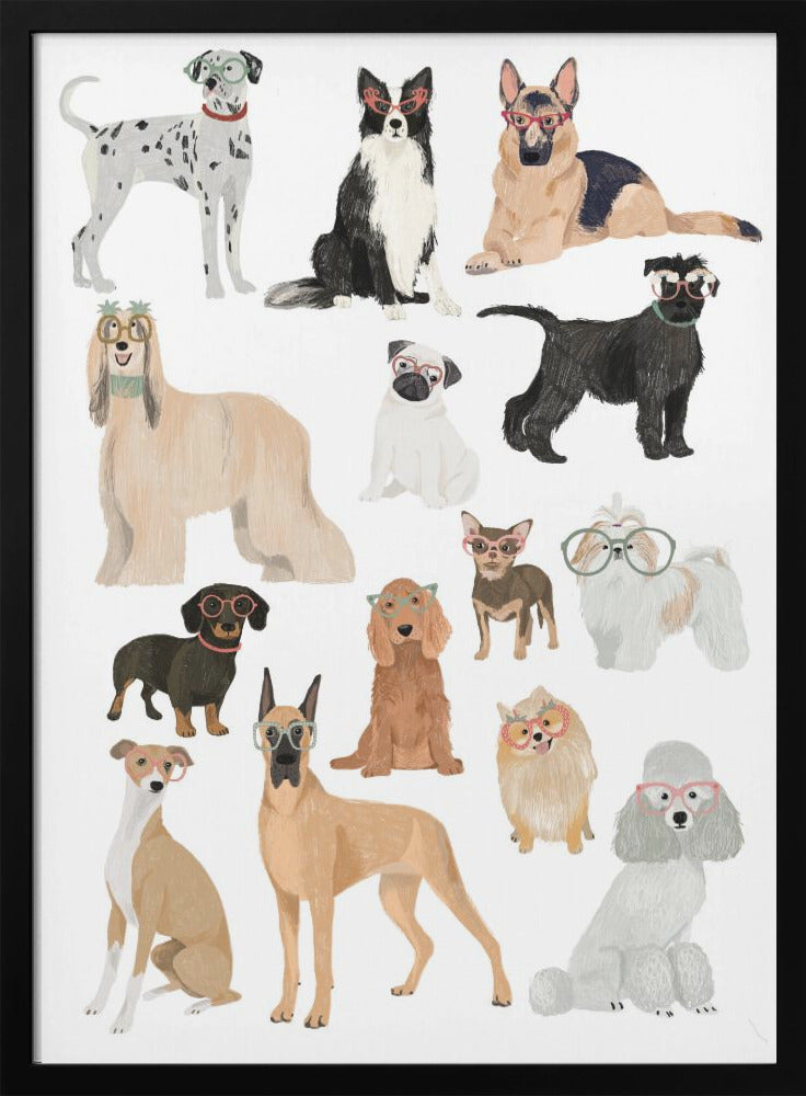 wall-art-print-canvas-poster-framed-Dogs in glasses Print , By Hanna Melin-3