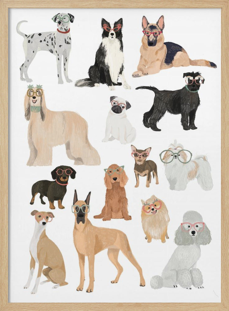 wall-art-print-canvas-poster-framed-Dogs in glasses Print , By Hanna Melin-4