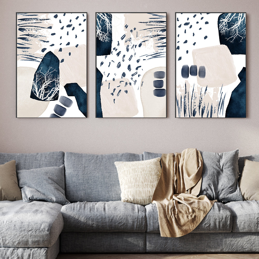 wall-art-print-canvas-poster-framed-Dreamy, Style A, B & C, Set Of 3 , By Sally Ann Moss-GIOIA-WALL-ART