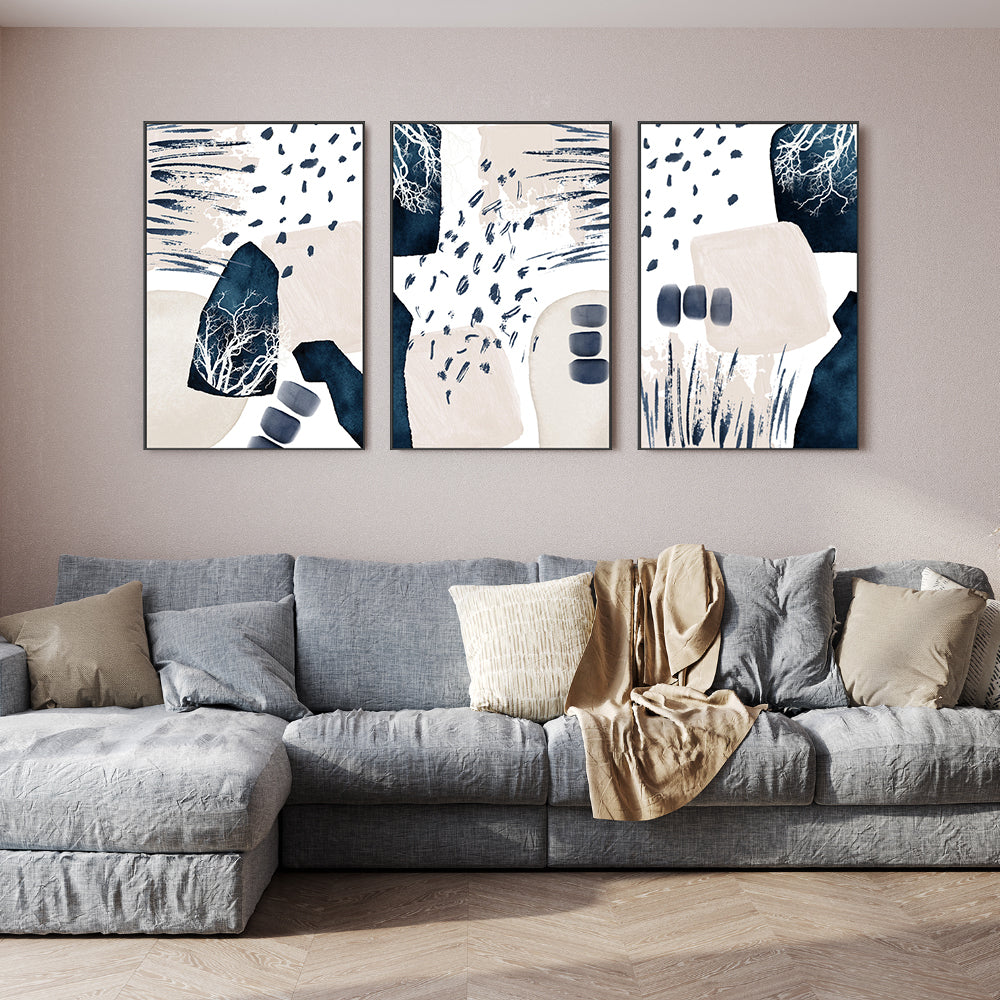 wall-art-print-canvas-poster-framed-Dreamy, Style A, B & C, Set Of 3 , By Sally Ann Moss-GIOIA-WALL-ART