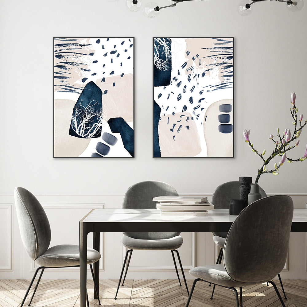 wall-art-print-canvas-poster-framed-Dreamy, Style A & B, Set Of 2 , By Sally Ann Moss-GIOIA-WALL-ART