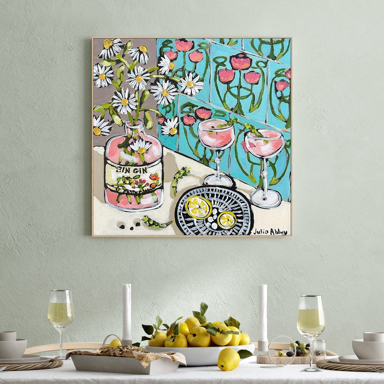 wall-art-print-canvas-poster-framed-Drinks and Daisies , By Julia Abbey-2