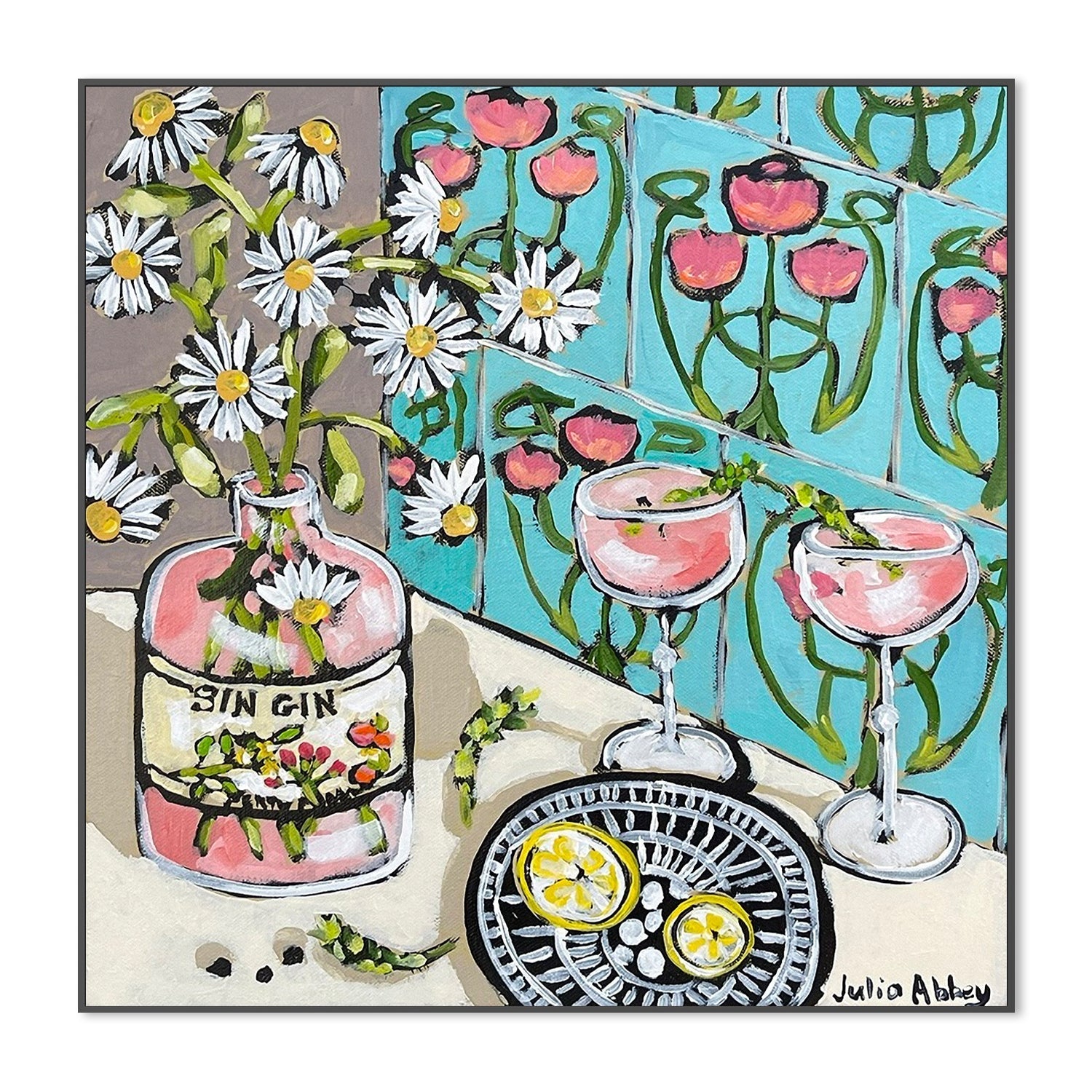 wall-art-print-canvas-poster-framed-Drinks and Daisies , By Julia Abbey-3