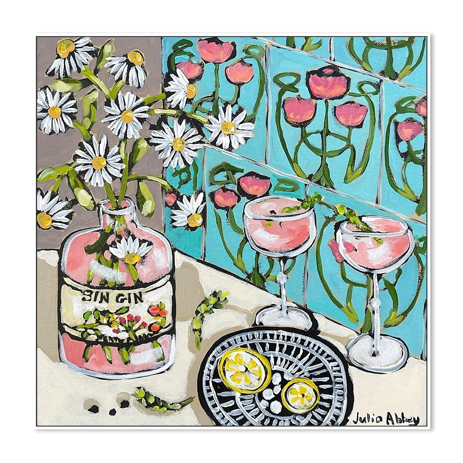 wall-art-print-canvas-poster-framed-Drinks and Daisies , By Julia Abbey-5