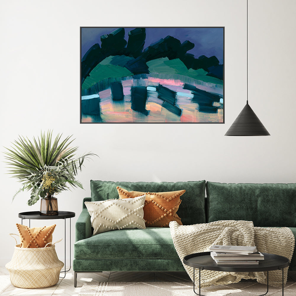 wall-art-print-canvas-poster-framed-Dusk at Crossing-by-Meredith Howse-Gioia Wall Art