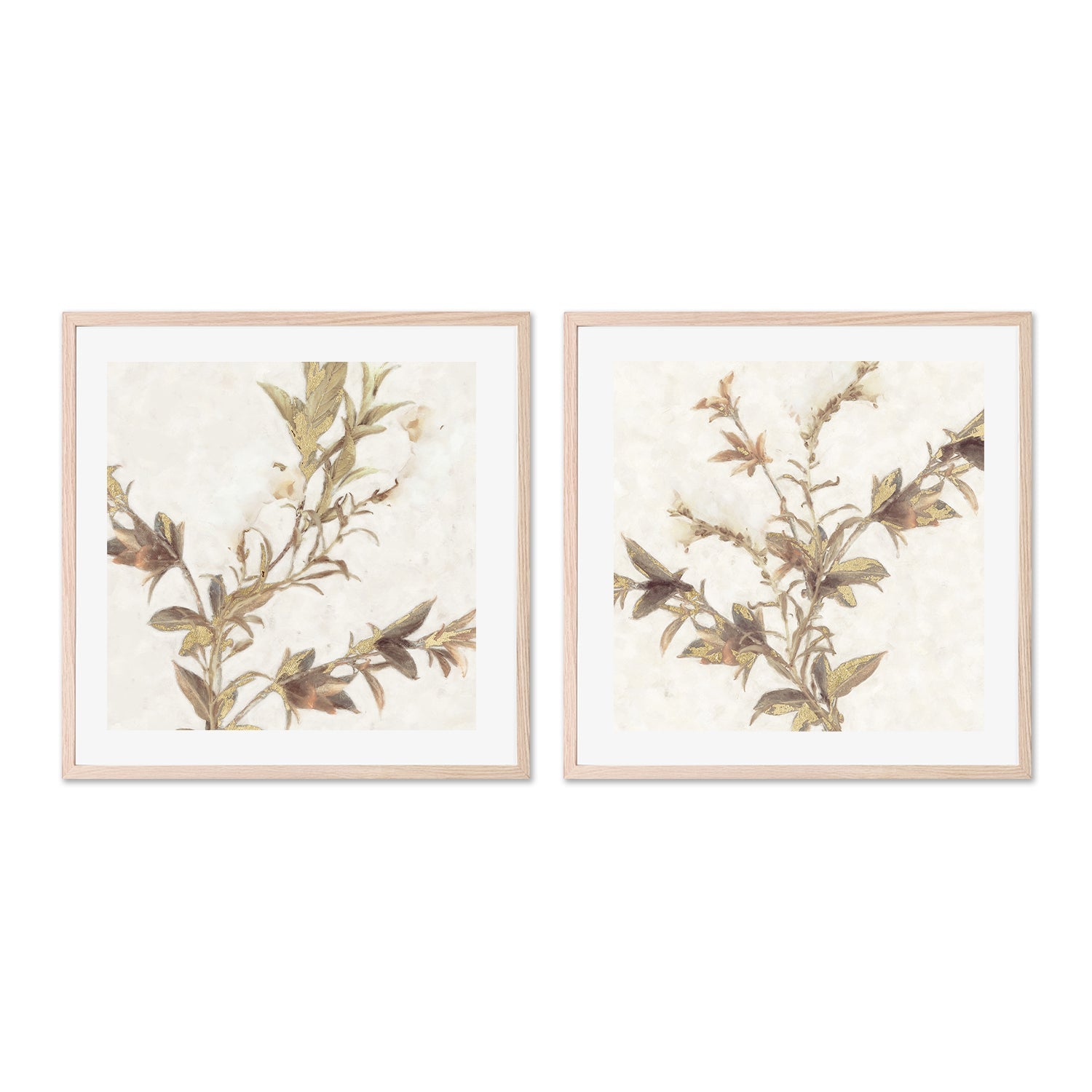 wall-art-print-canvas-poster-framed-Elegant Leaves, Style A & B, Set of 2 , By Nina Blue-6