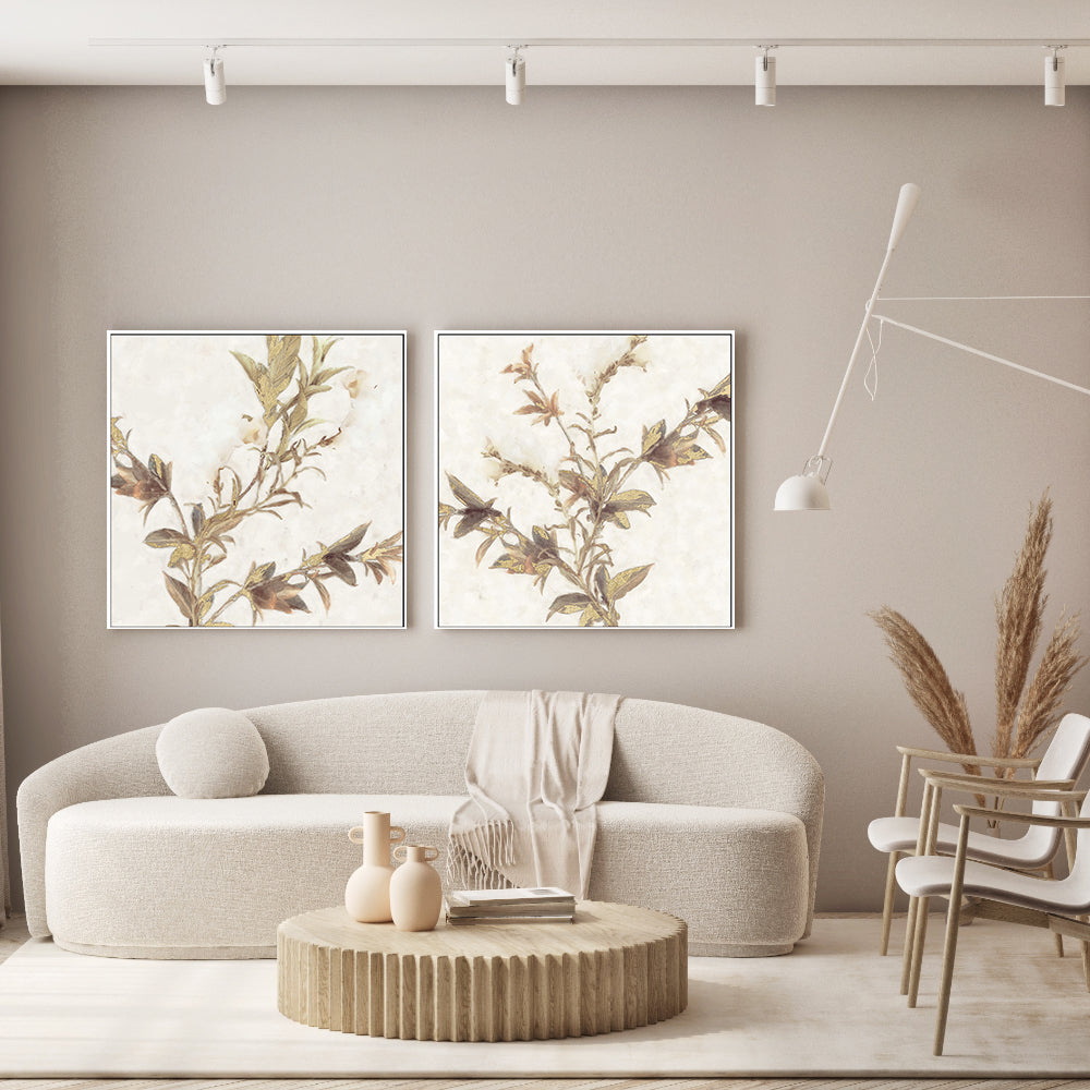 wall-art-print-canvas-poster-framed-Elegant Leaves, Style A & B, Set of 2 , By Nina Blue-7