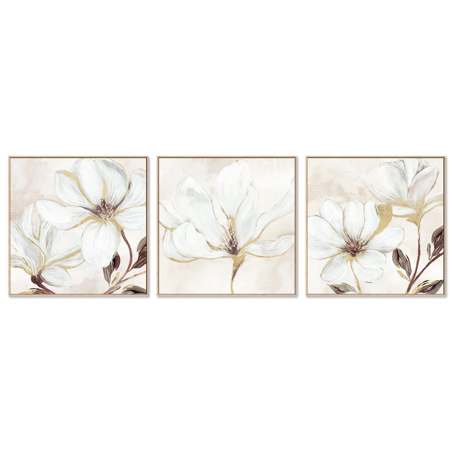 wall-art-print-canvas-poster-framed-Elegant Magnolia, Style A, B & C, Set Of 3 , By Nina Blue-4