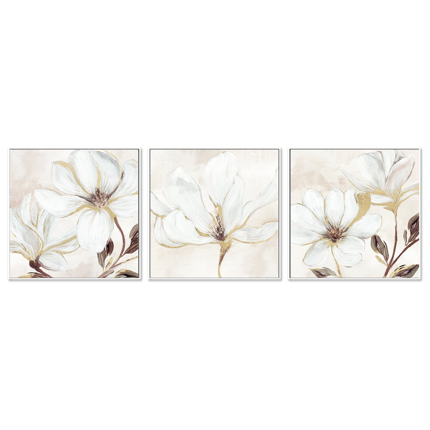 wall-art-print-canvas-poster-framed-Elegant Magnolia, Style A, B & C, Set Of 3 , By Nina Blue-5