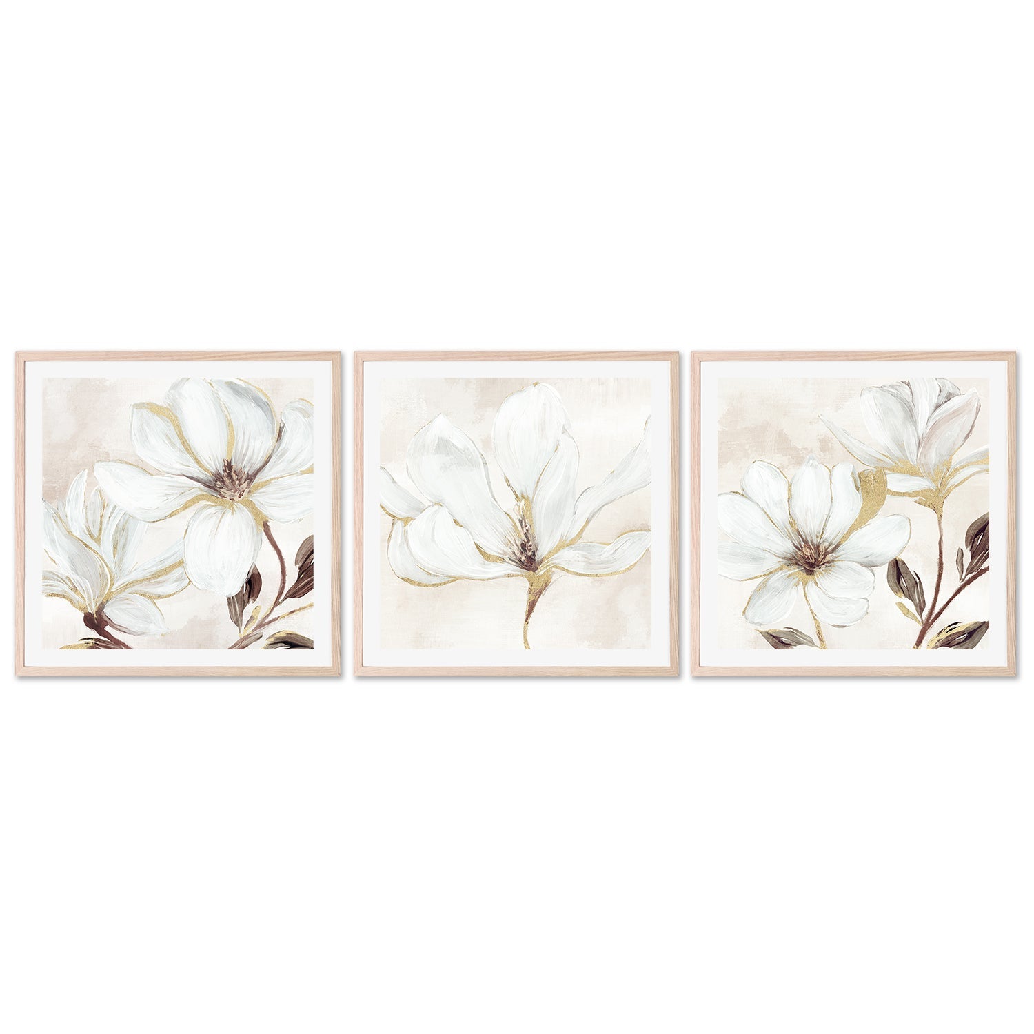 wall-art-print-canvas-poster-framed-Elegant Magnolia, Style A, B & C, Set Of 3 , By Nina Blue-6