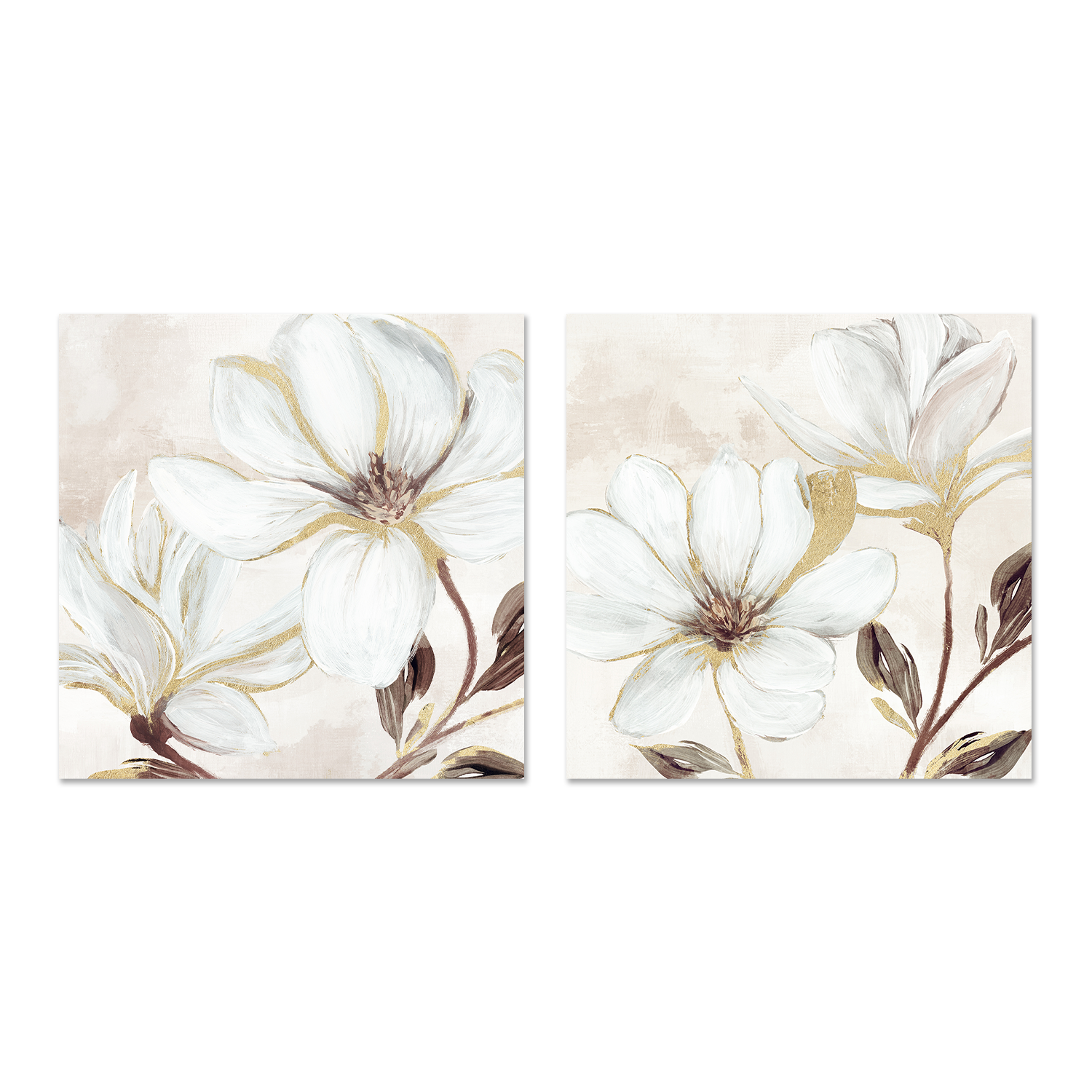 wall-art-print-canvas-poster-framed-Elegant Magnolia, Style A & B, Set of 2 , By Nina Blue-1