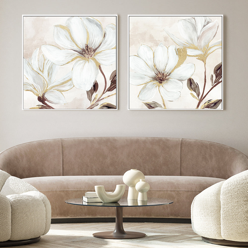 wall-art-print-canvas-poster-framed-Elegant Magnolia, Style A & B, Set of 2 , By Nina Blue-2